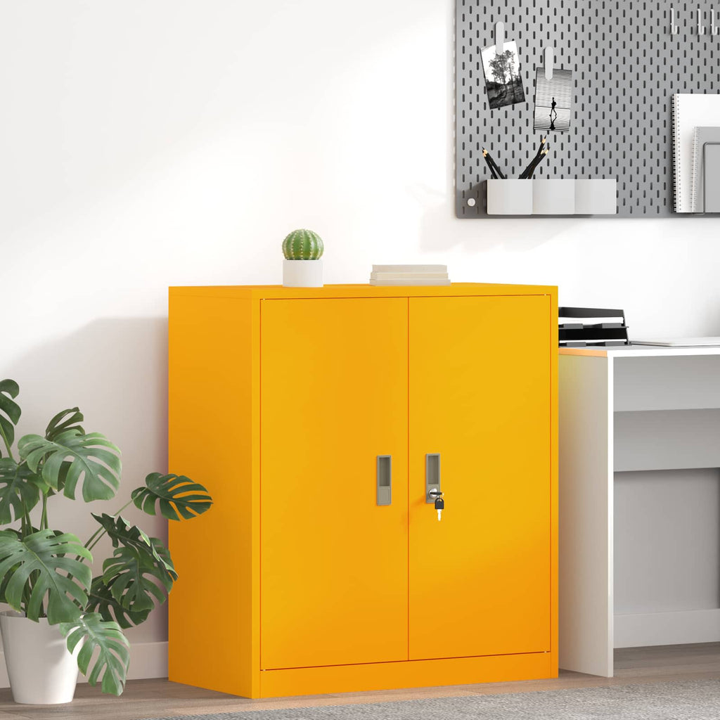 vidaXL Szafka do przechowywania Musztardowy Żółty 80 x 40 x 90 cm Stal
