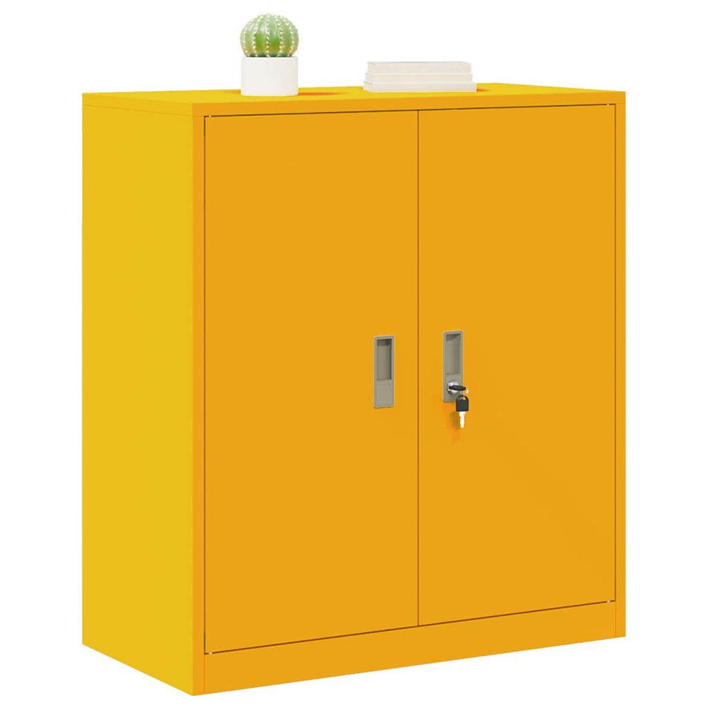 vidaXL Szafka do przechowywania Musztardowy Żółty 80 x 40 x 90 cm Stal