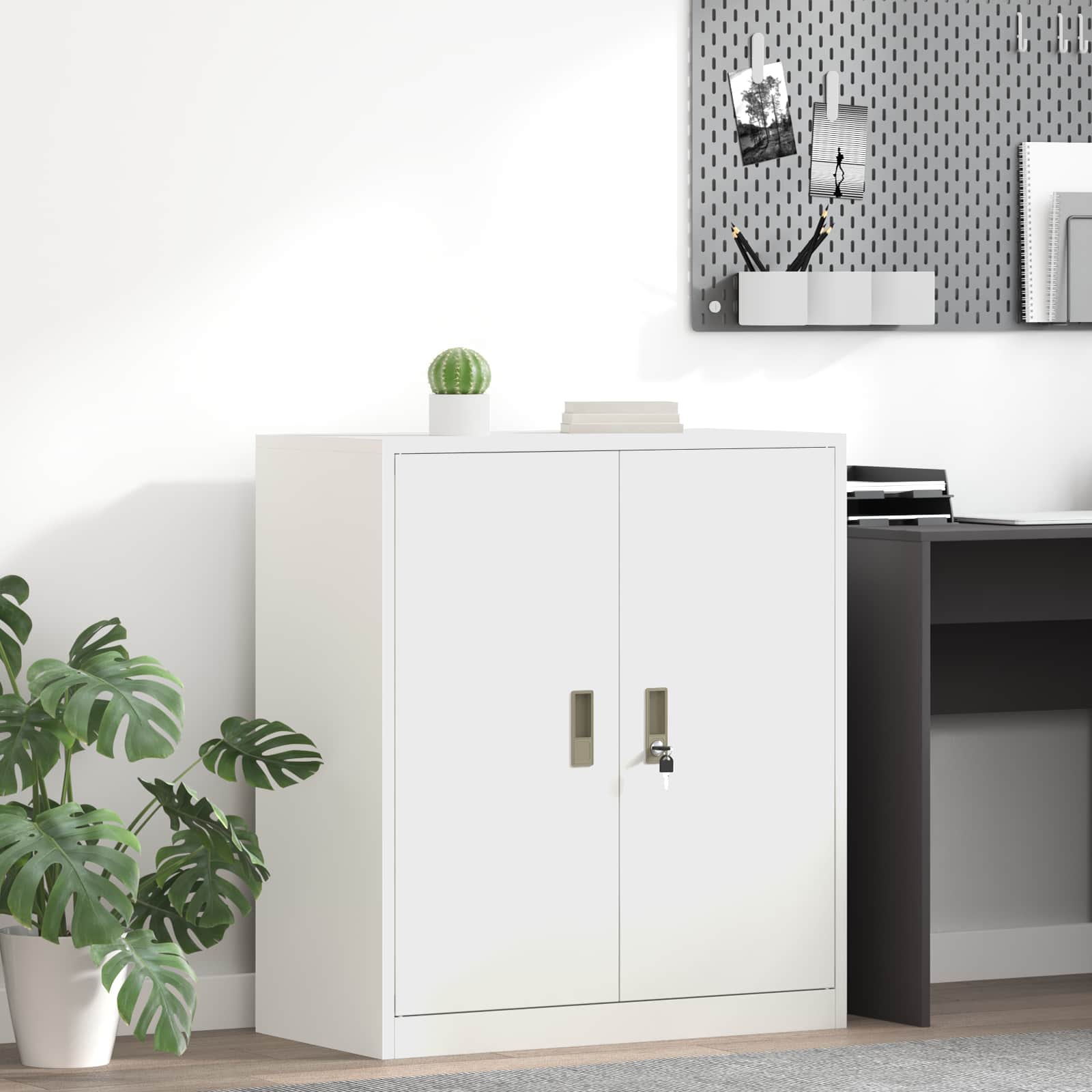 vidaXL Szafka do przechowywania Biały 80 x 40 x 90 cm Stal