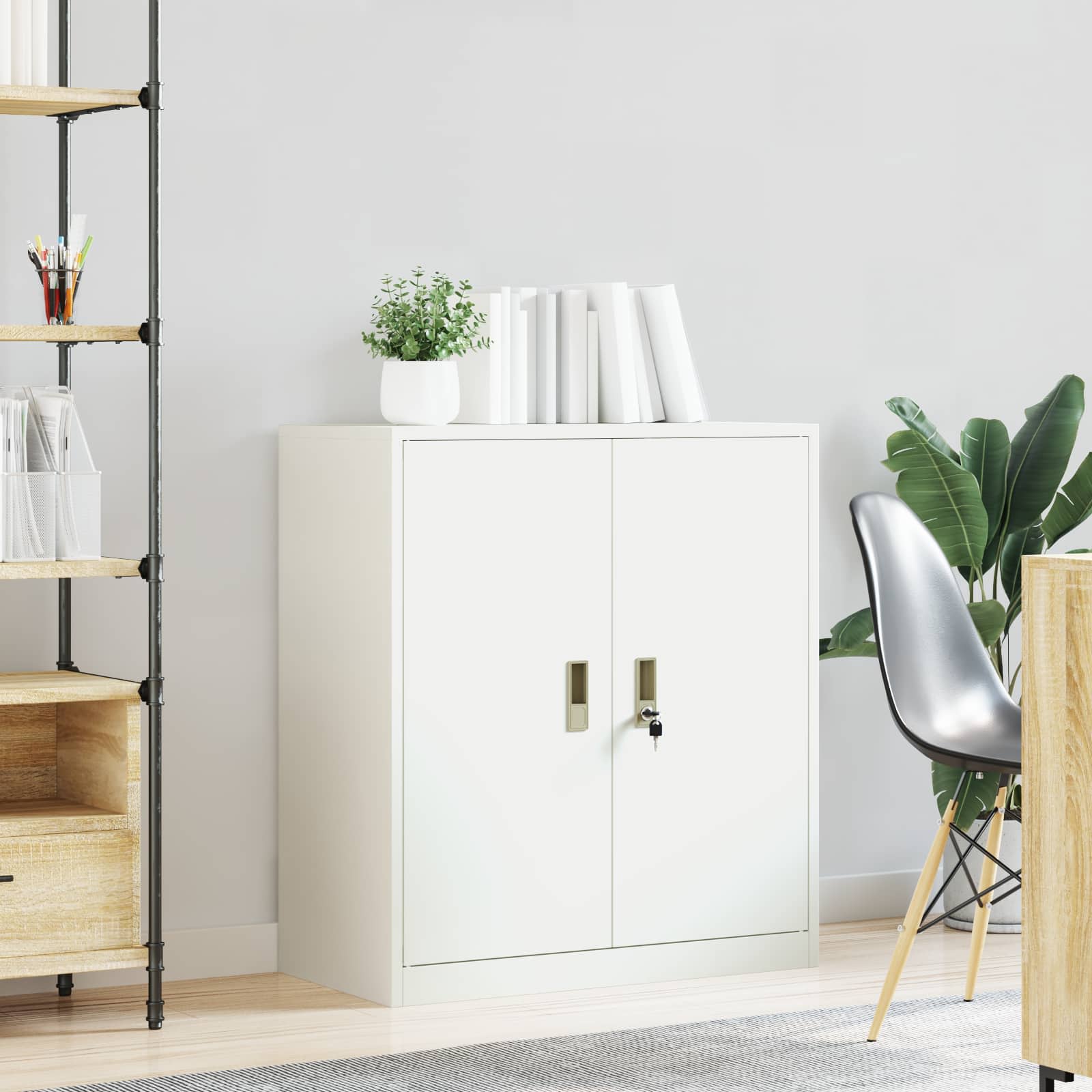 vidaXL Szafka do przechowywania Biały 80 x 40 x 90 cm Stal
