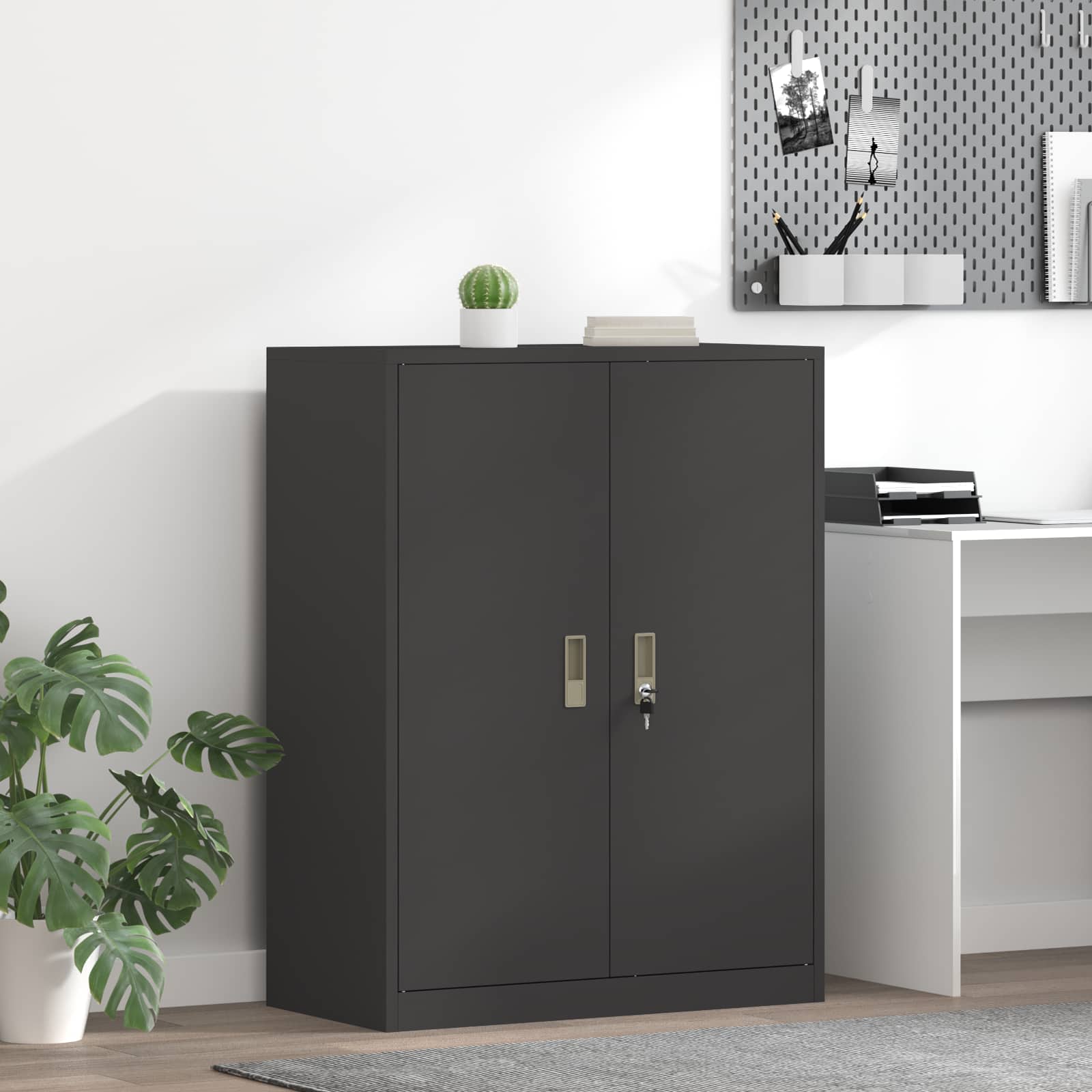 vidaXL Szafka do przechowywania Czarny 80 x 40 x 105 cm Stal