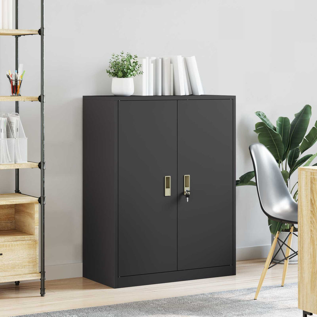 vidaXL Szafka do przechowywania Czarny 80 x 40 x 105 cm Stal