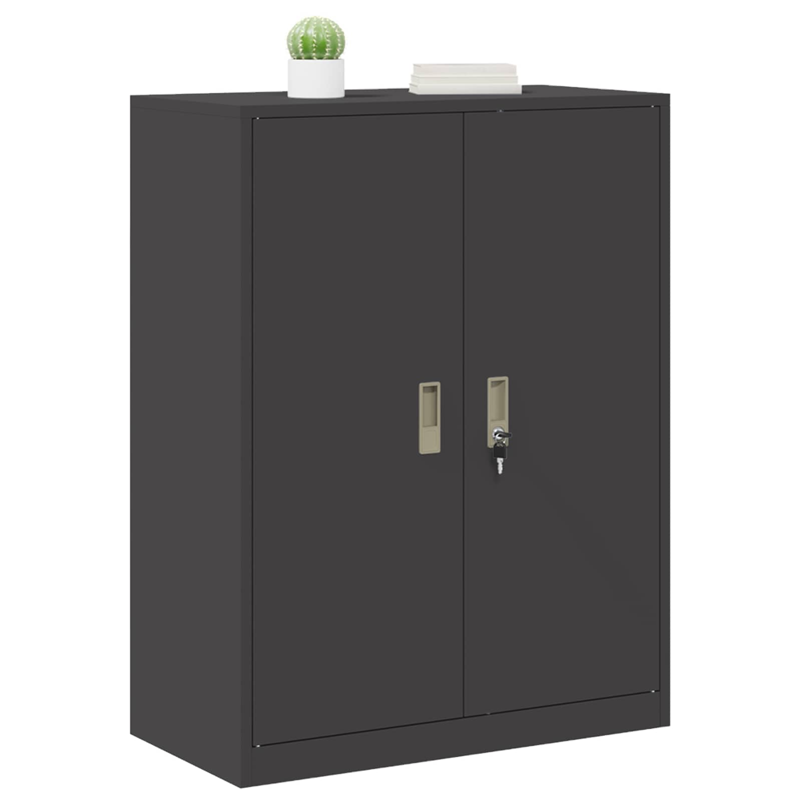 vidaXL Szafka do przechowywania Czarny 80 x 40 x 105 cm Stal
