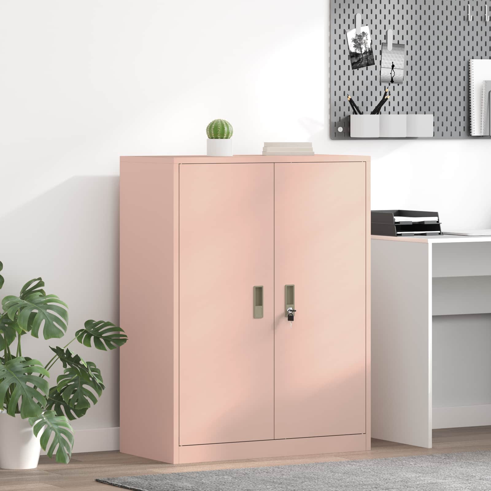 vidaXL Szafka do przechowywania Różowy 80 x 40 x 105 cm Stal