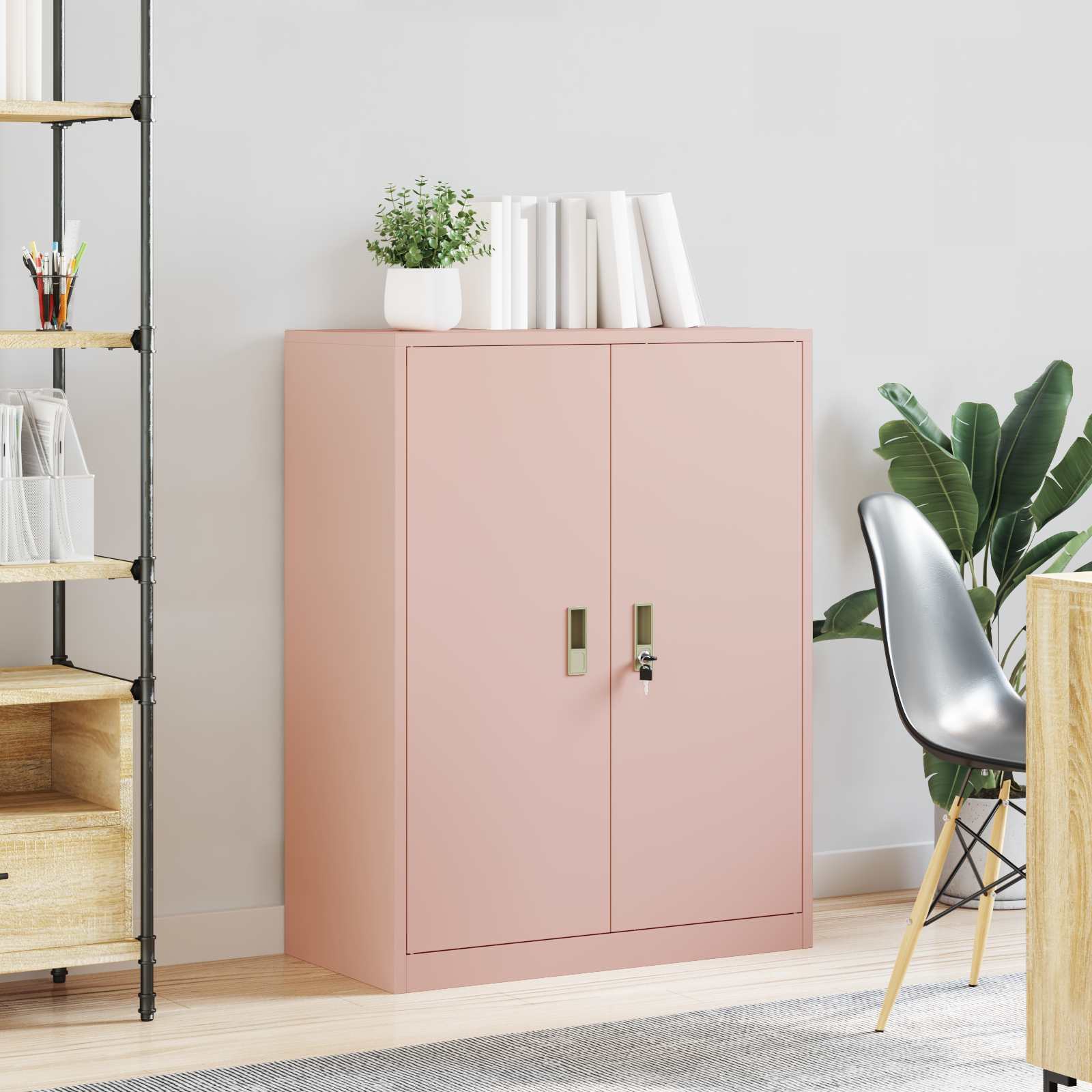 vidaXL Szafka do przechowywania Różowy 80 x 40 x 105 cm Stal