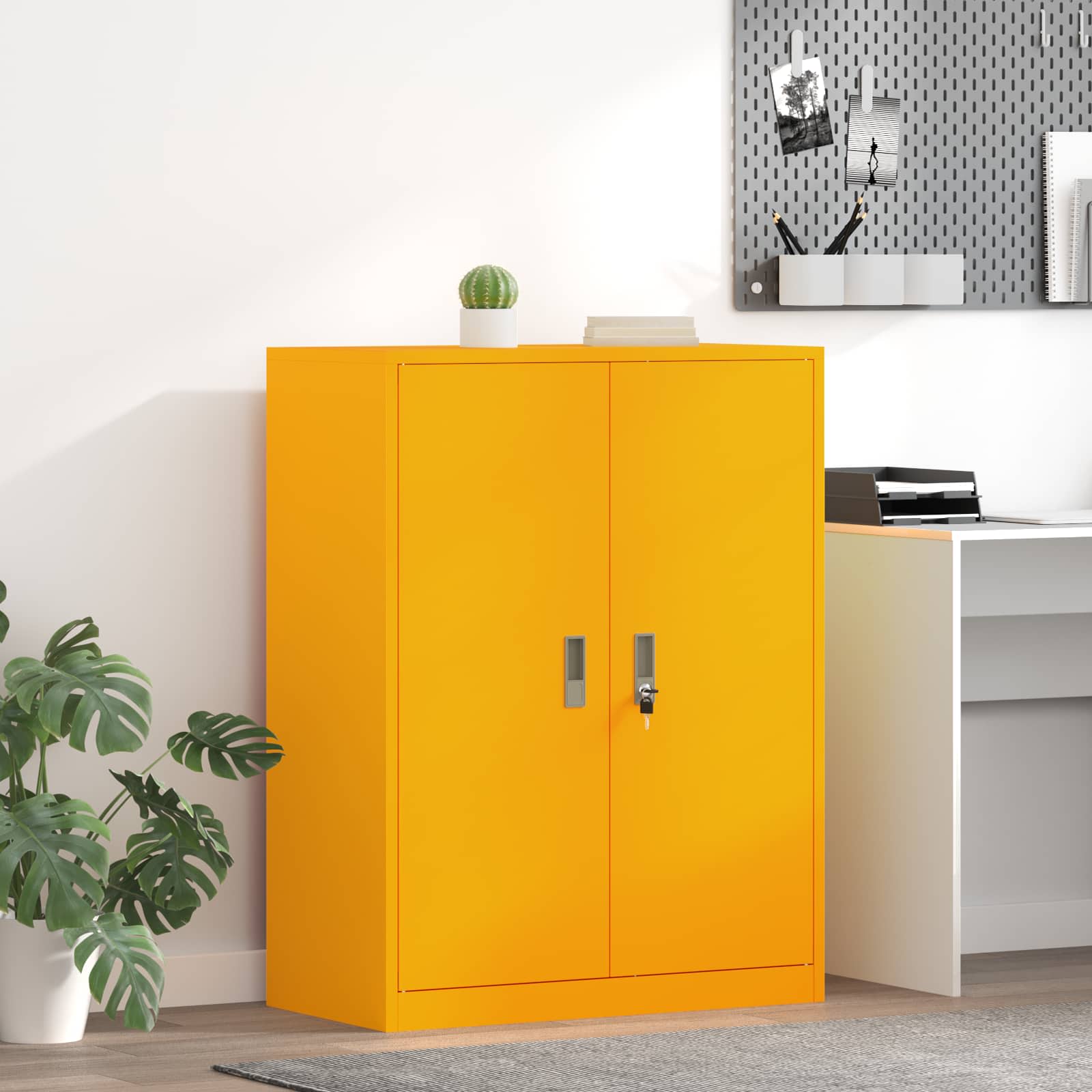 vidaXL Szafka do przechowywania Musztardowy Żółty 80 x 40 x 105 cm
