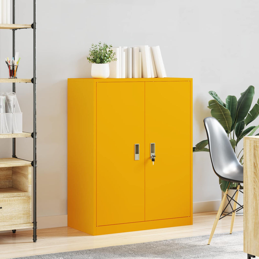 vidaXL Szafka do przechowywania Musztardowy Żółty 80 x 40 x 105 cm
