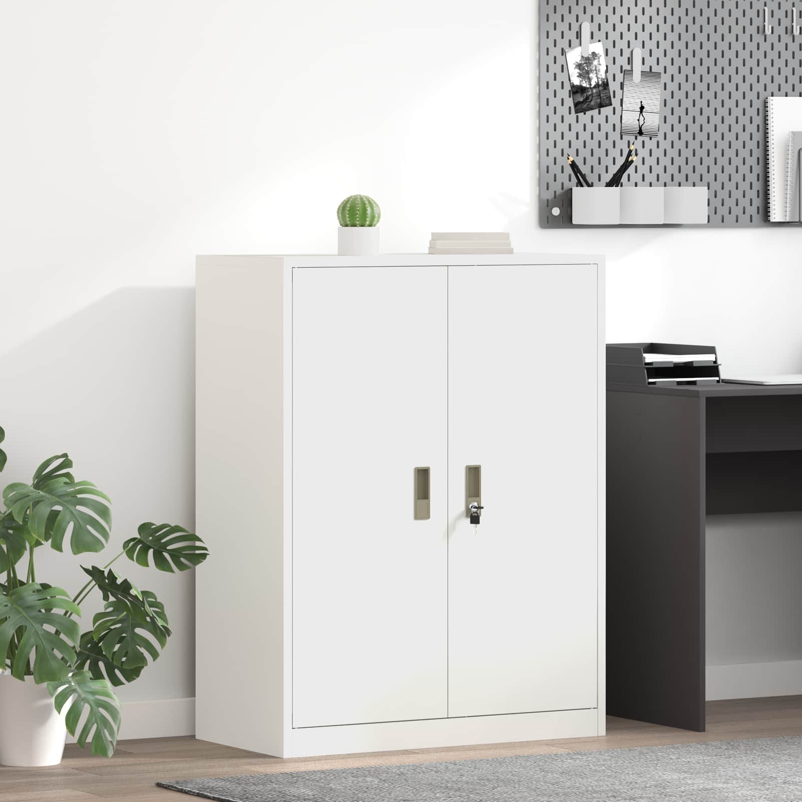 vidaXL Szafka do przechowywania Biały 80 x 40 x 105 cm Stal