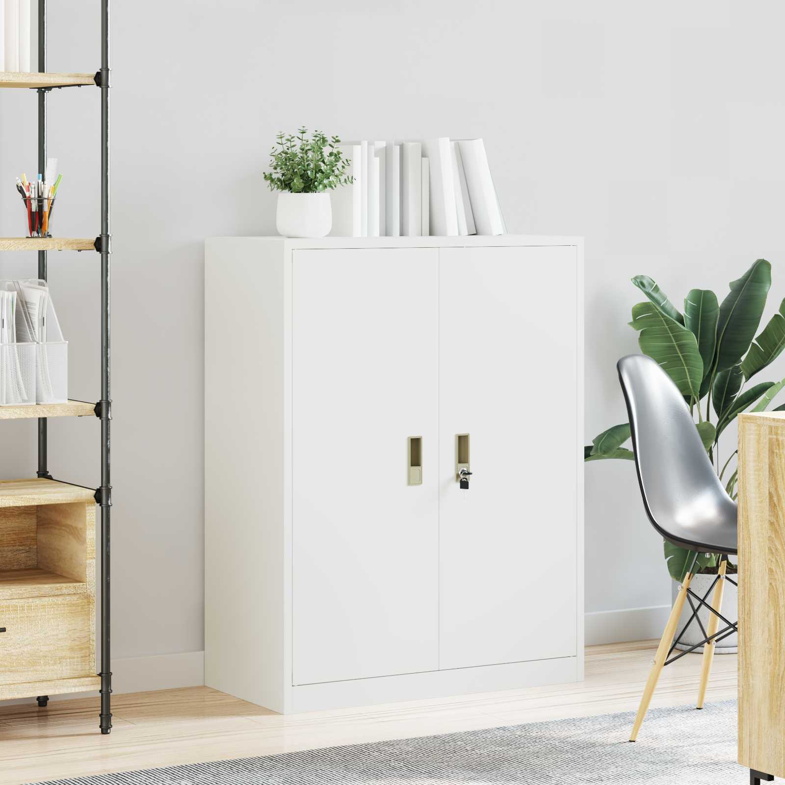 vidaXL Szafka do przechowywania Biały 80 x 40 x 105 cm Stal