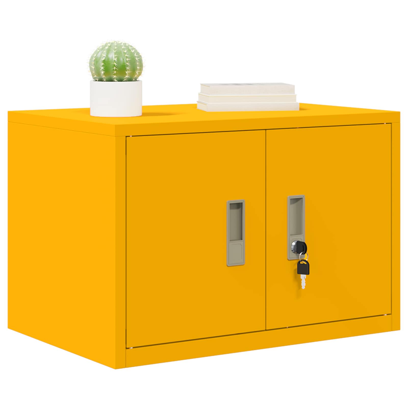 vidaXL Szafka do przechowywania Musztardowy Żółty 60 x 40 x 40 cm Stal