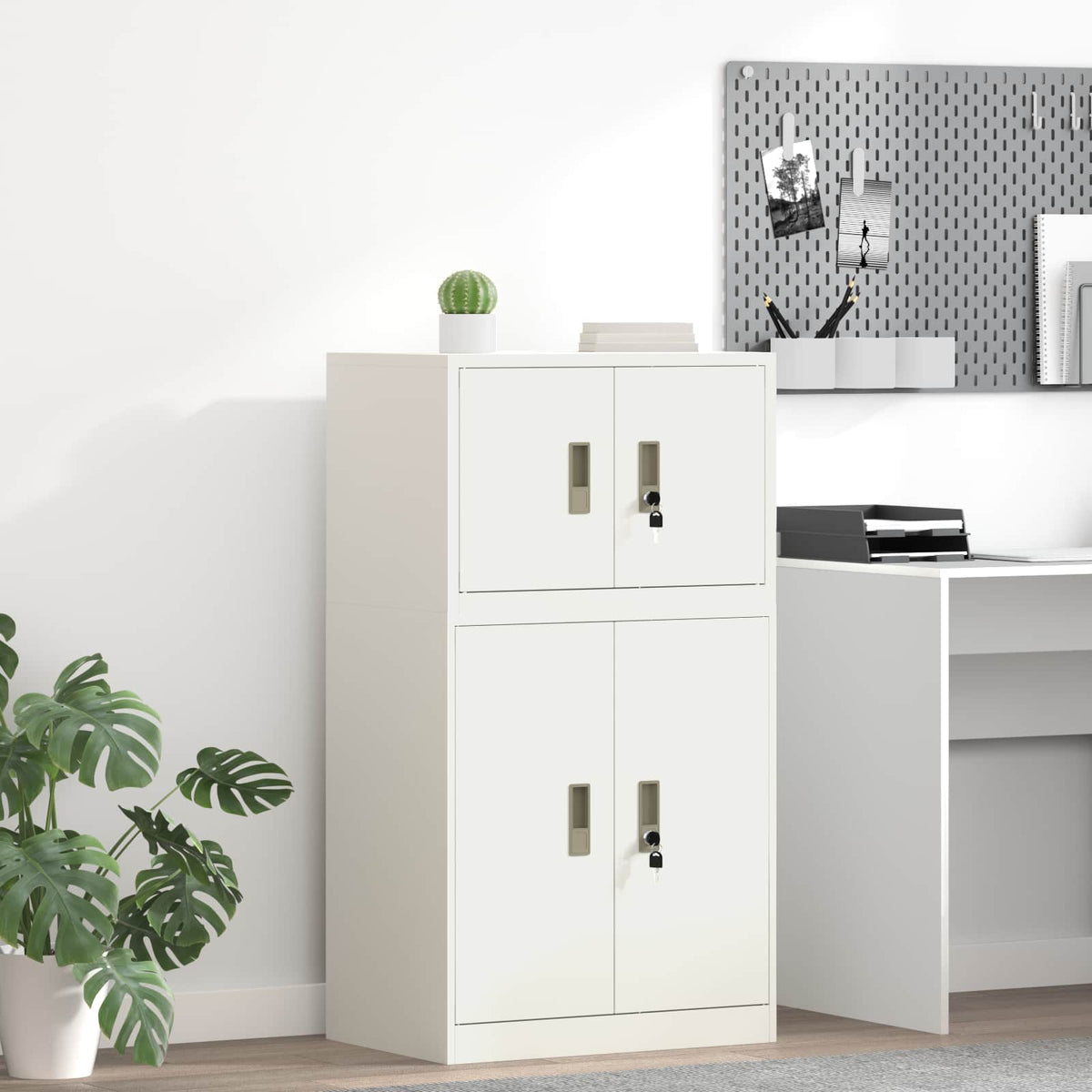 vidaXL Szafka do przechowywania Biały 60 x 40 x 40 cm Stal