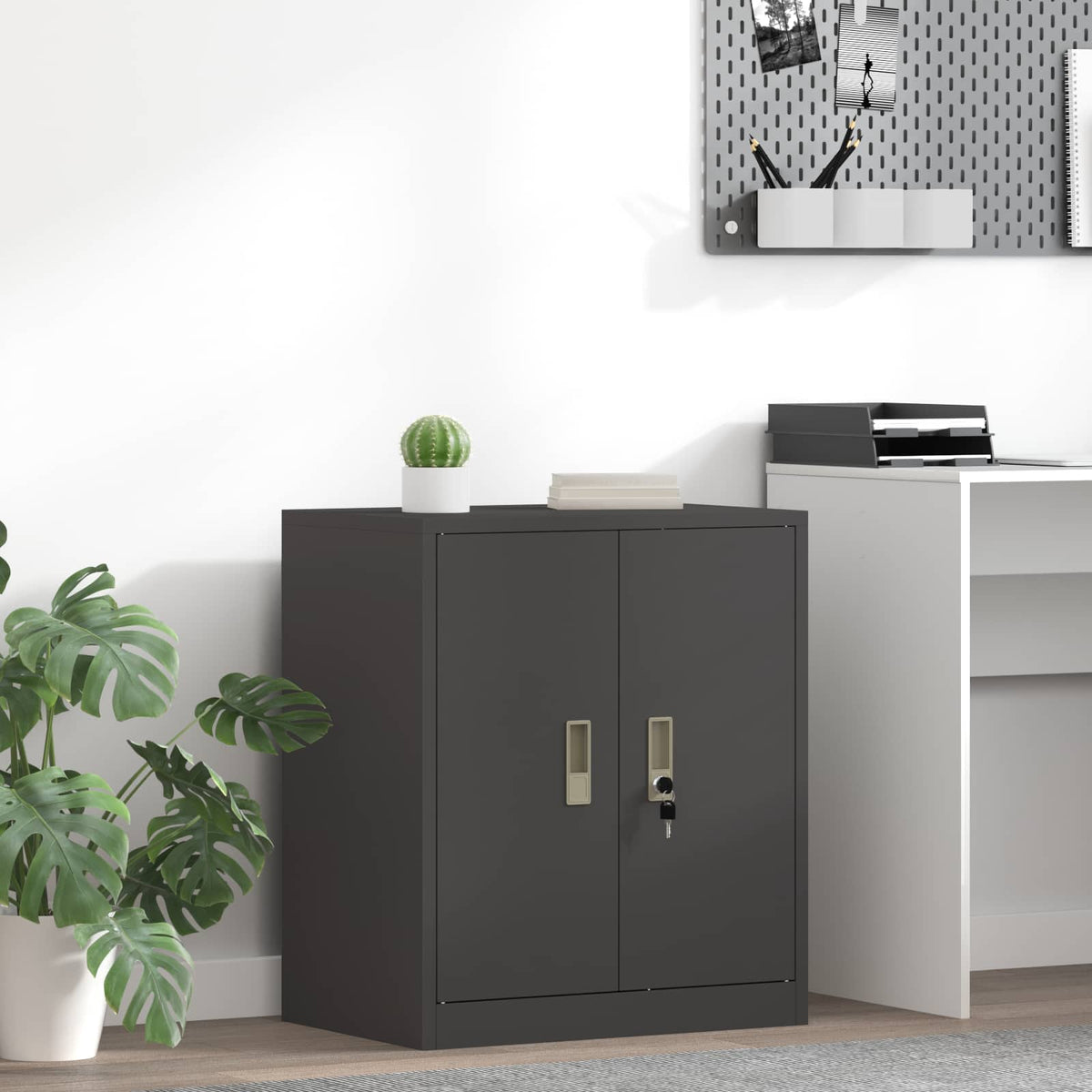 vidaXL Szafka do przechowywania Czarny 60 x 40 x 70 cm Stal