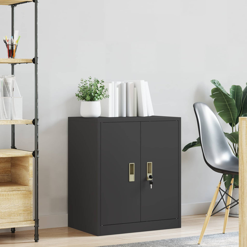 vidaXL Szafka do przechowywania Czarny 60 x 40 x 70 cm Stal