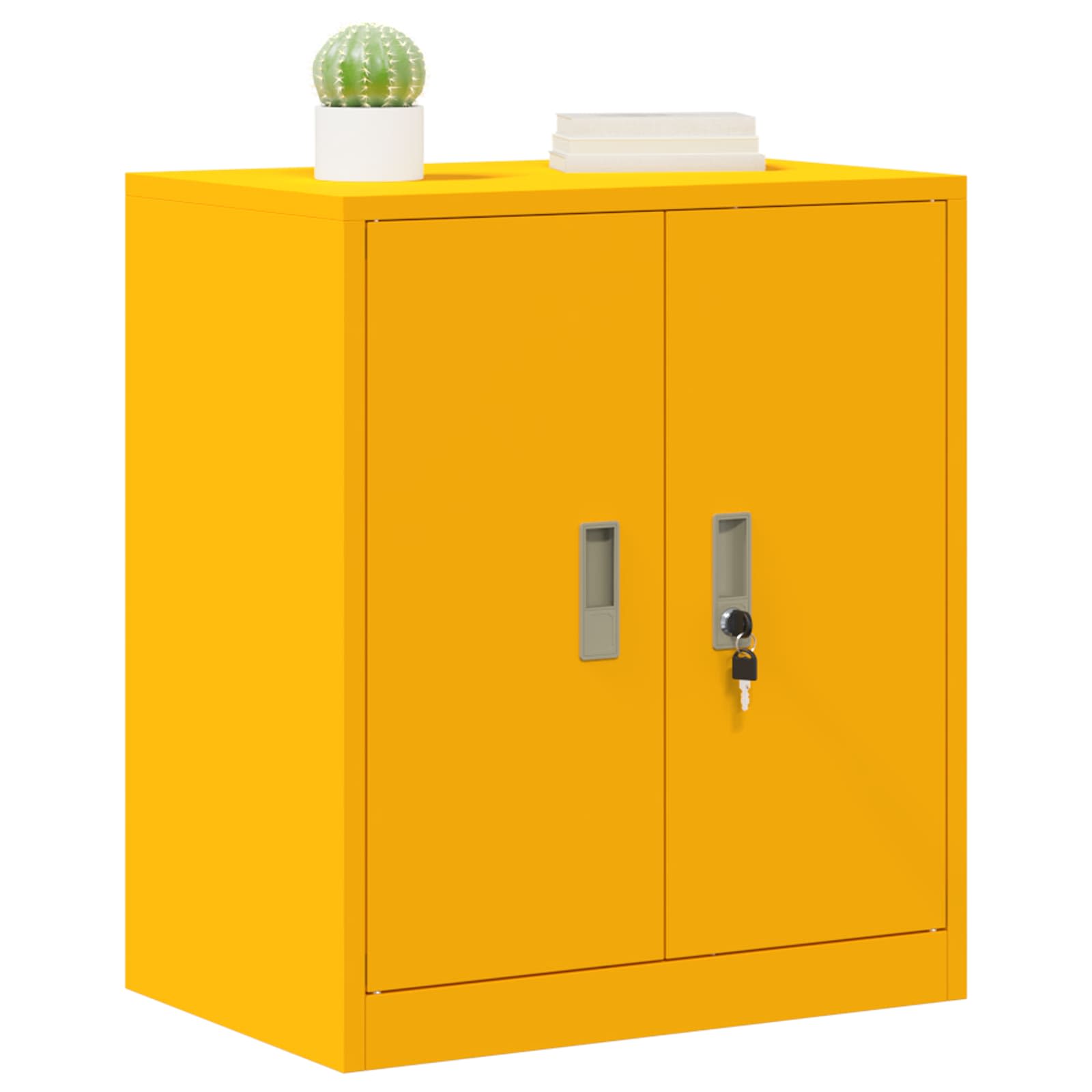 vidaXL Szafka do przechowywania Musztardowy Żółty 60 x 40 x 70 cm Stal