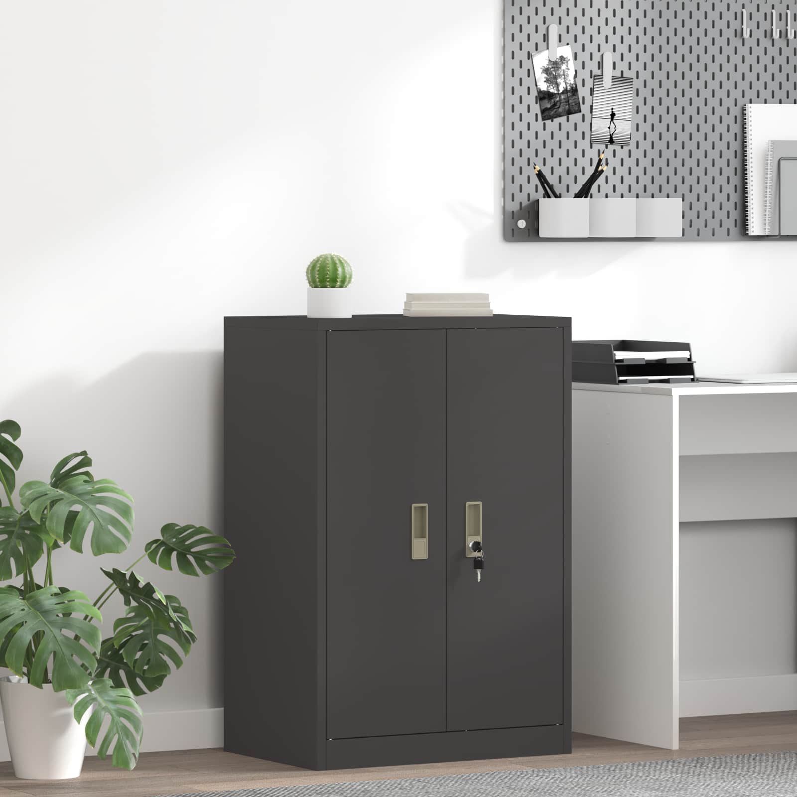 vidaXL Szafka do przechowywania Czarny 60 x 40 x 90 cm Stal