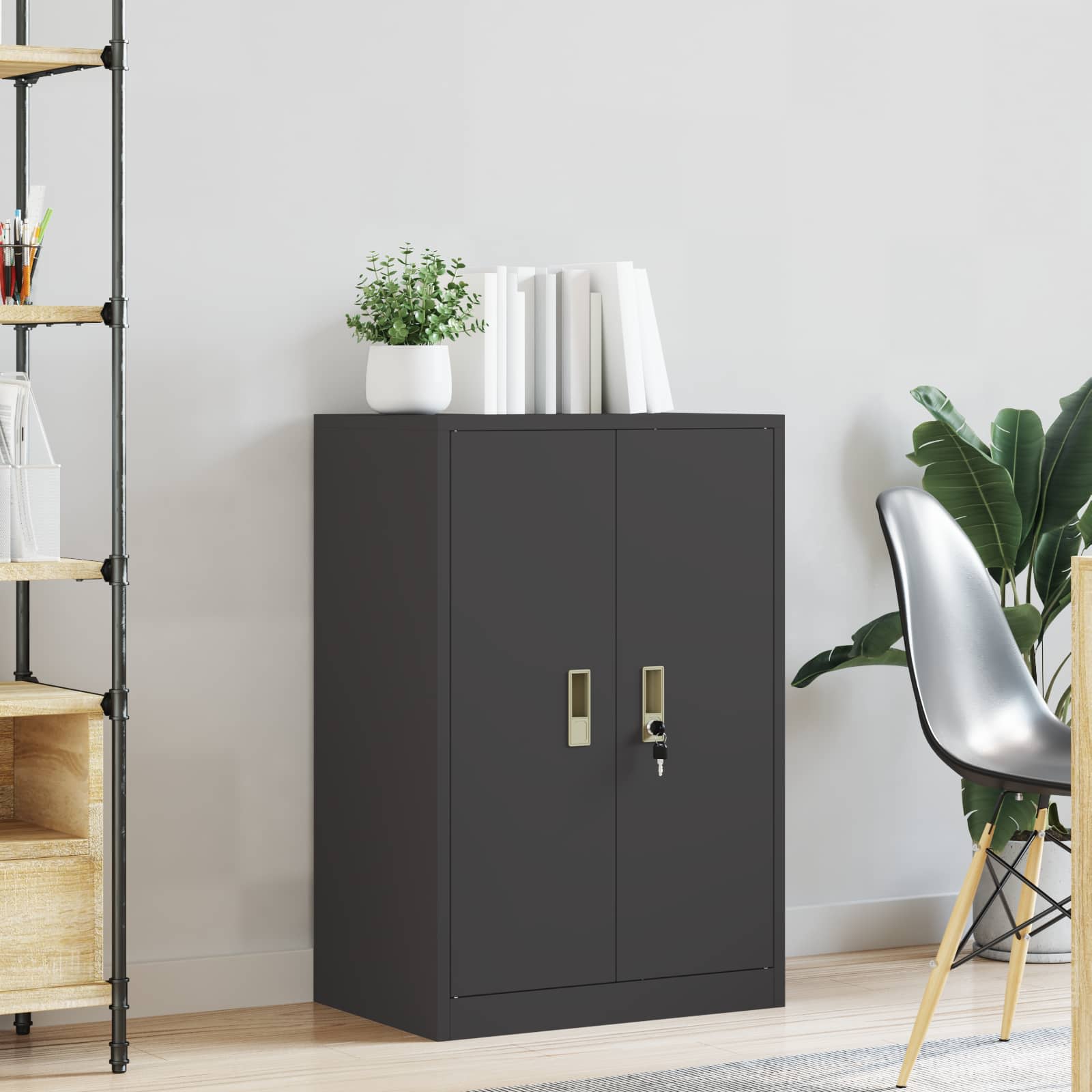 vidaXL Szafka do przechowywania Czarny 60 x 40 x 90 cm Stal