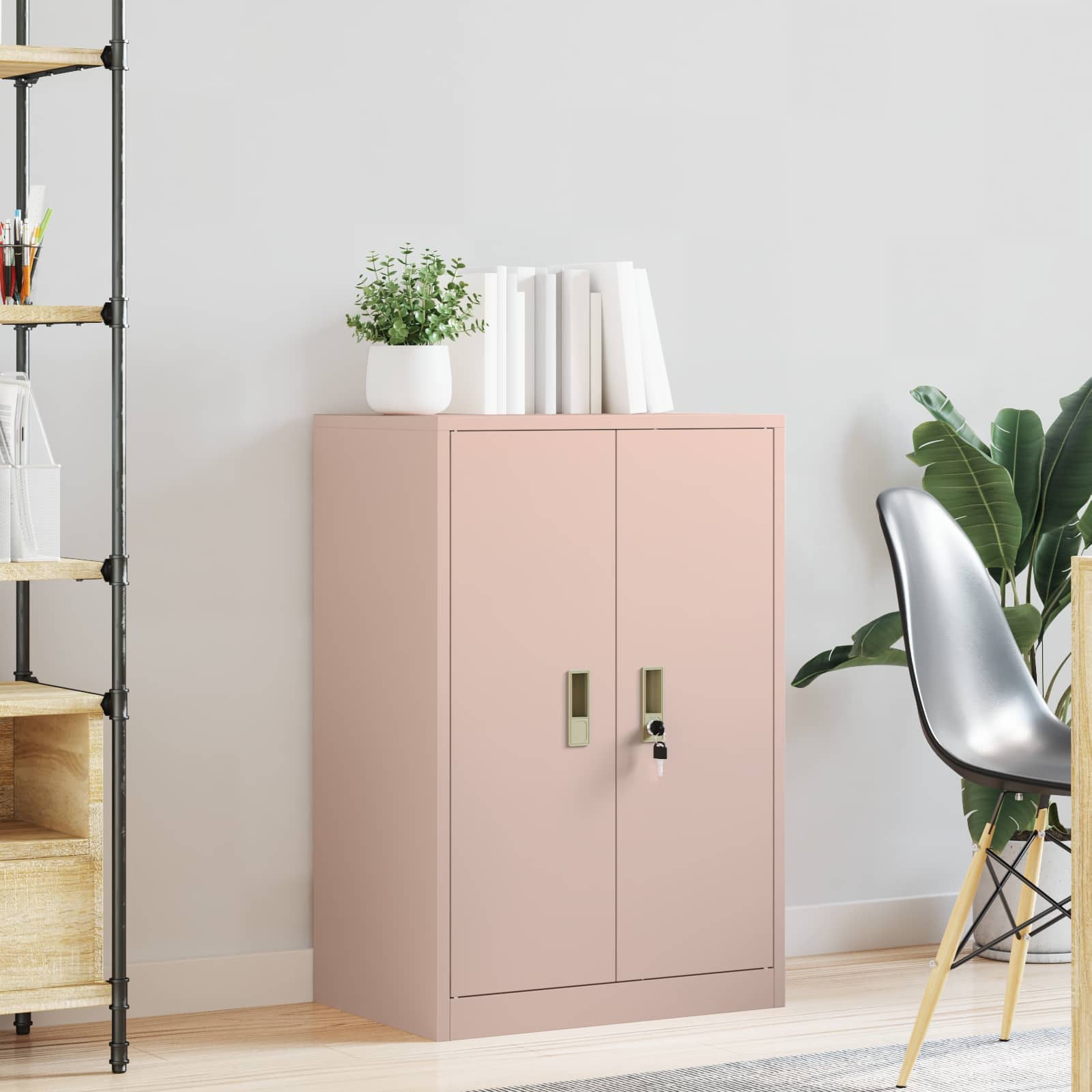 vidaXL Szafka do przechowywania Różowy 60 x 40 x 90 cm Stal