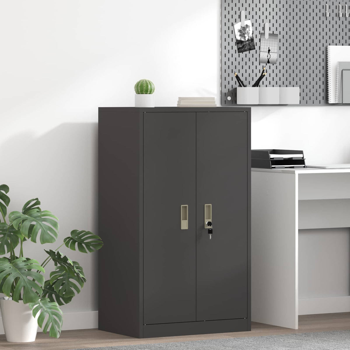 vidaXL Szafka do przechowywania Czarny 60 x 40 x 105 cm Stal