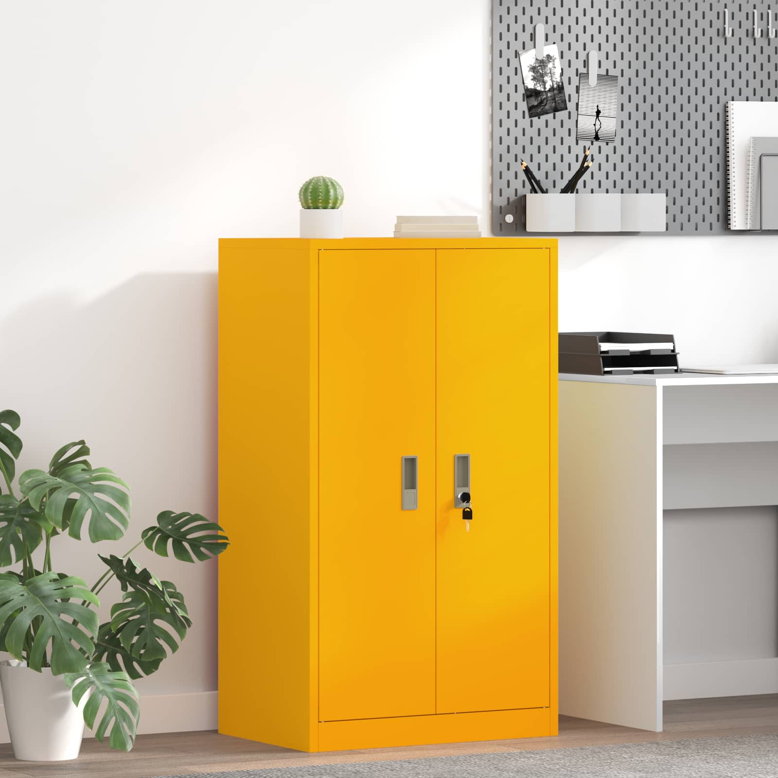 vidaXL Szafka do przechowywania Musztardowy Żółty 60 x 40 x 105 cm