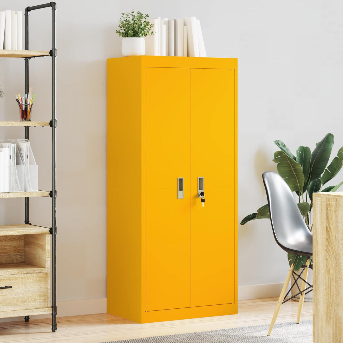 vidaXL Szafka do przechowywania Musztardowy Żółty 60 x 40 x 140 cm