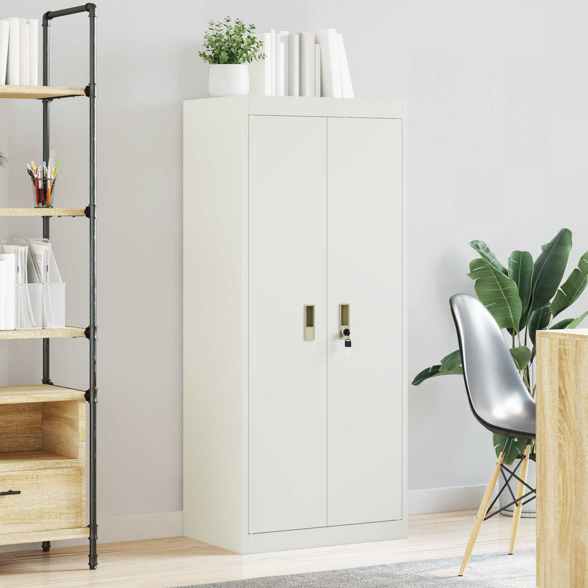 vidaXL Szafka do przechowywania Biały 60 x 40 x 140 cm Stal