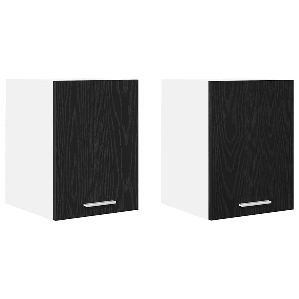 vidaXL Szafka wisząca 2 pcs Czarny Dąb i Biały 30 x 31 x 40 cm