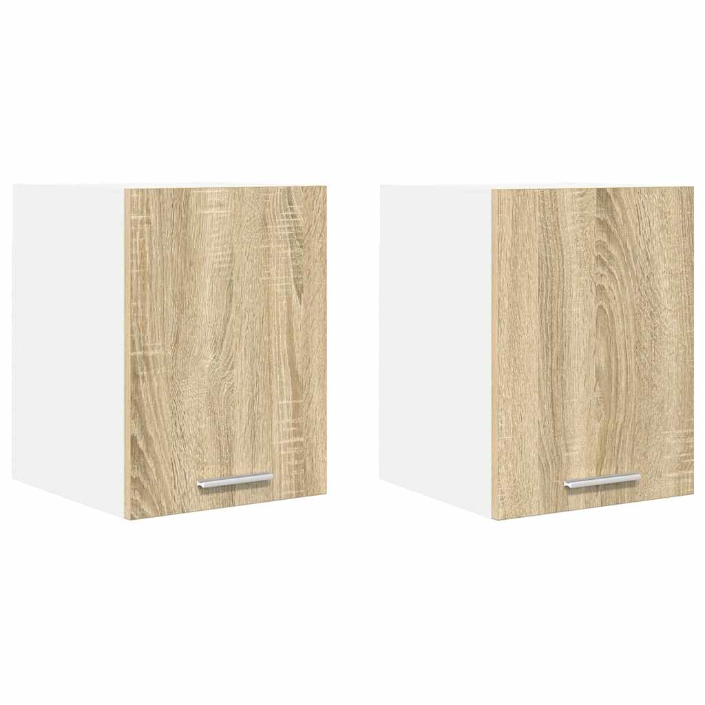vidaXL Szafka wisząca Riga 2 pcs Dąb Sonoma i Biały 30 x 31 x 40 cm