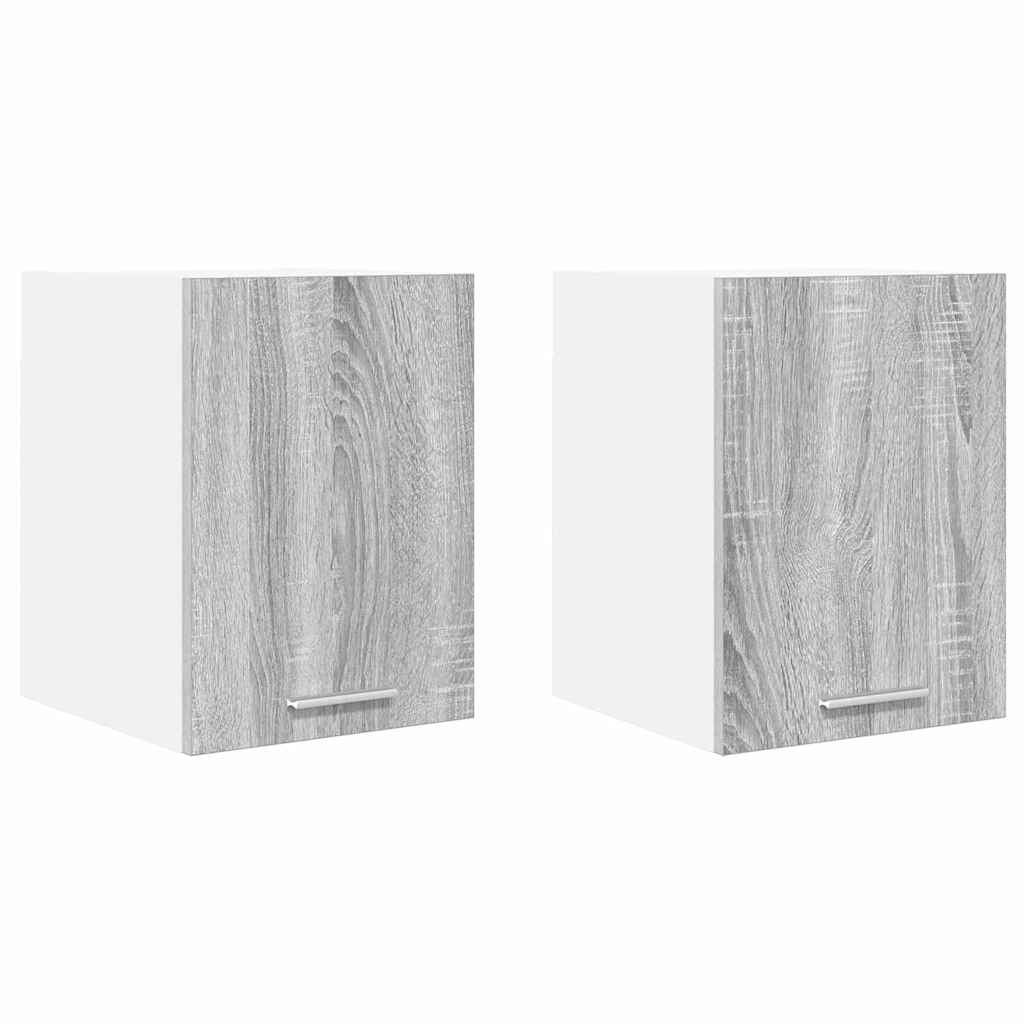 vidaXL Szafka wisząca 2 pcs Szary Sonoma i Biały 30 x 31 x 40 cm