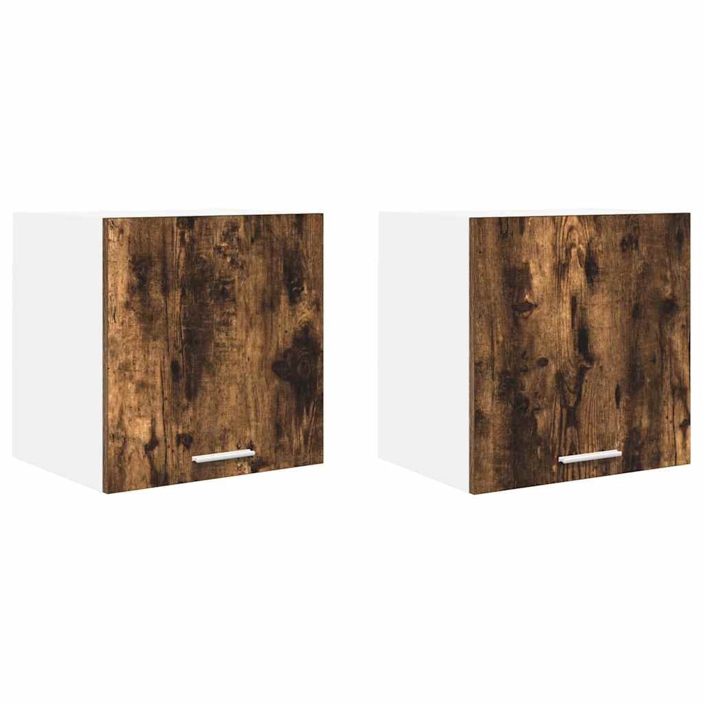 vidaXL Szafka wisząca 2 pcs Wędzony dąb i biały 40 x 31 x 40 cm