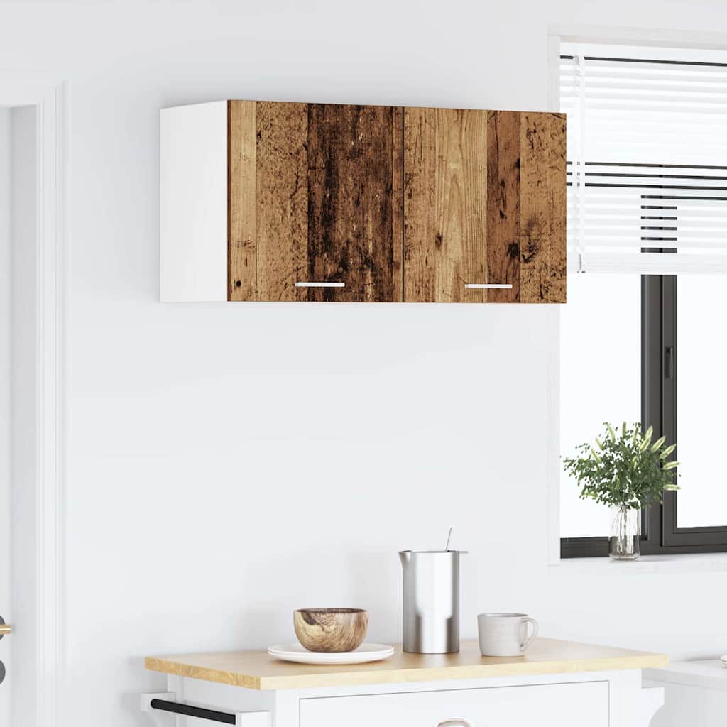 vidaXL Szafka wisząca 2 pcs Stare Drewno i Biały 40 x 31 x 40 cm