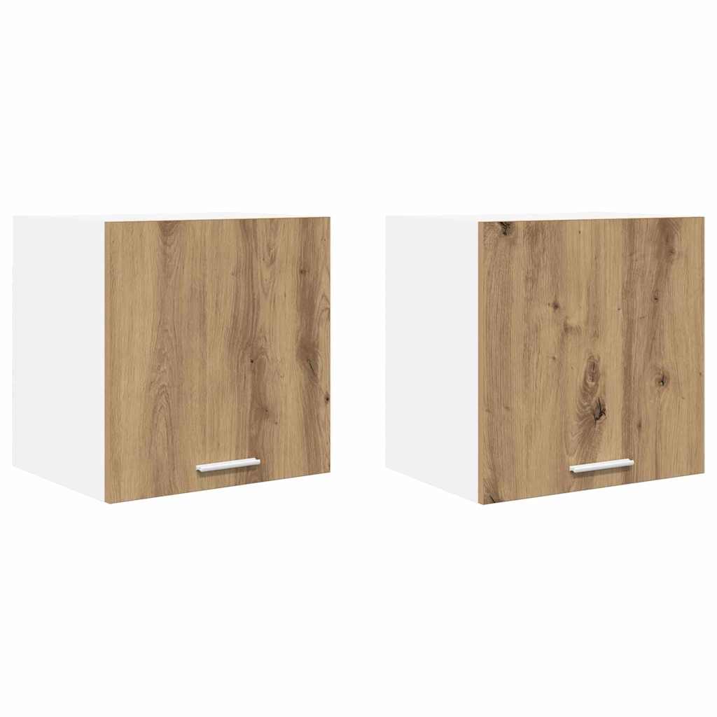 vidaXL Szafka wisząca 2 pcs Dąb rzemieślniczy i biały 40 x 31 x 40 cm