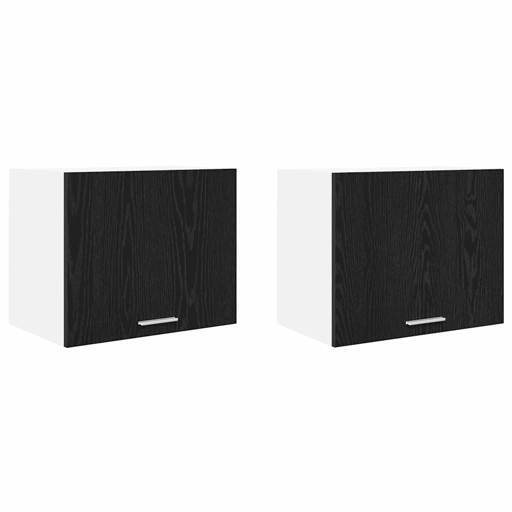 vidaXL Szafka wisząca 2 pcs Czarny Dąb i Biały 50 x 31 x 40 cm