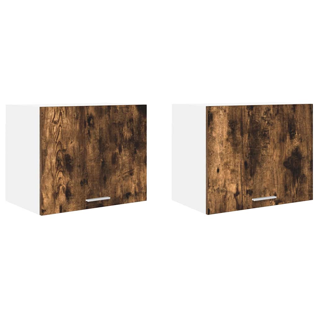 vidaXL Szafka wisząca 2 pcs Wędzony dąb i biały 50 x 31 x 40 cm