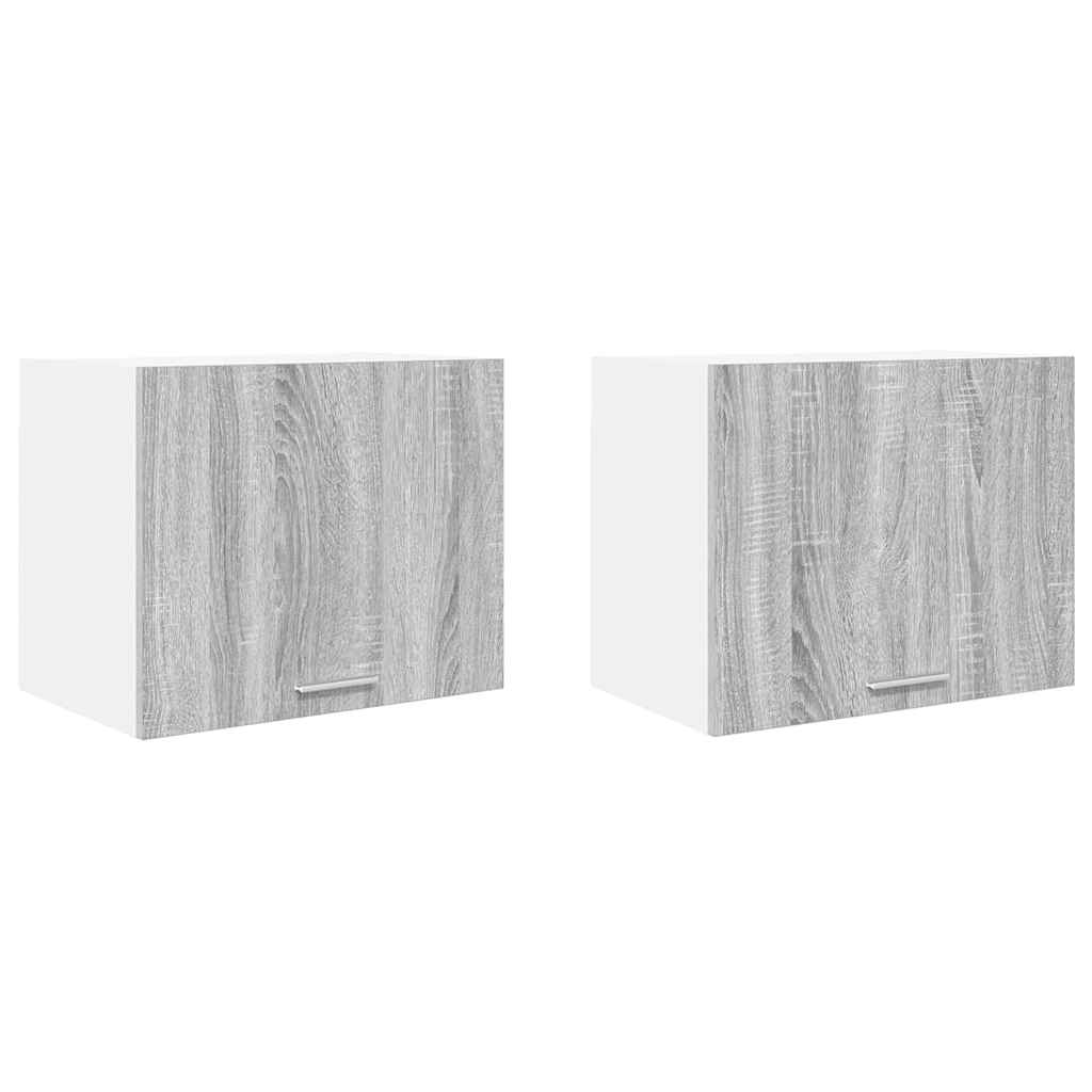 vidaXL Szafka wisząca 2 pcs Szary Sonoma i Biały 50 x 31 x 40 cm