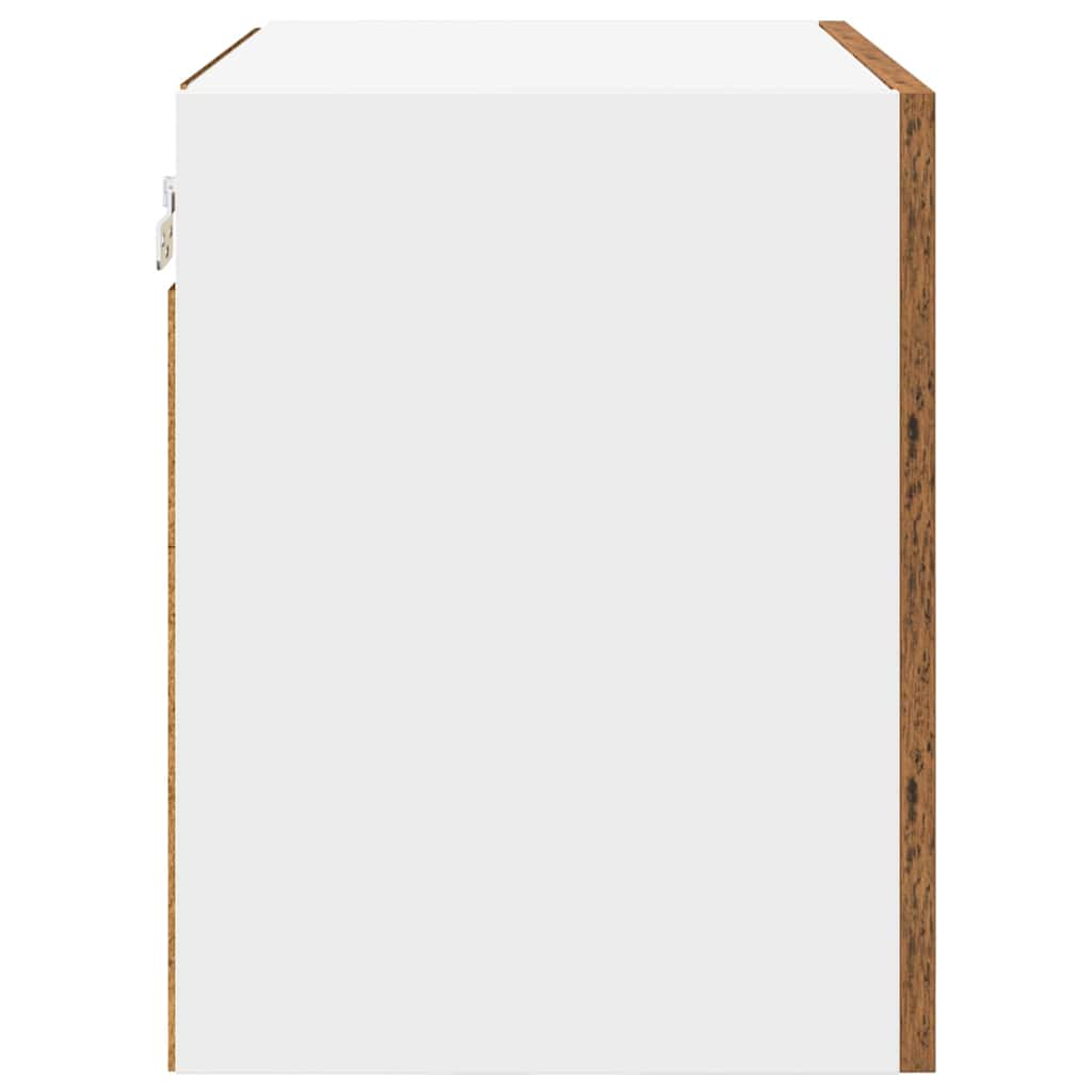 vidaXL Szafka wisząca z drzwiami Stare Drewno i Biały 50 x 31 x 40 cm