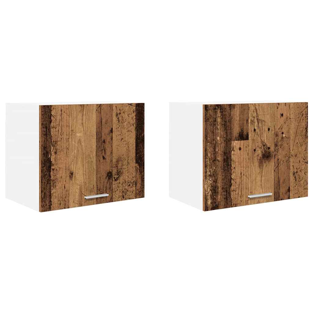 vidaXL Szafka wisząca 2 pcs Stare Drewno i Biały 50 x 31 x 40 cm