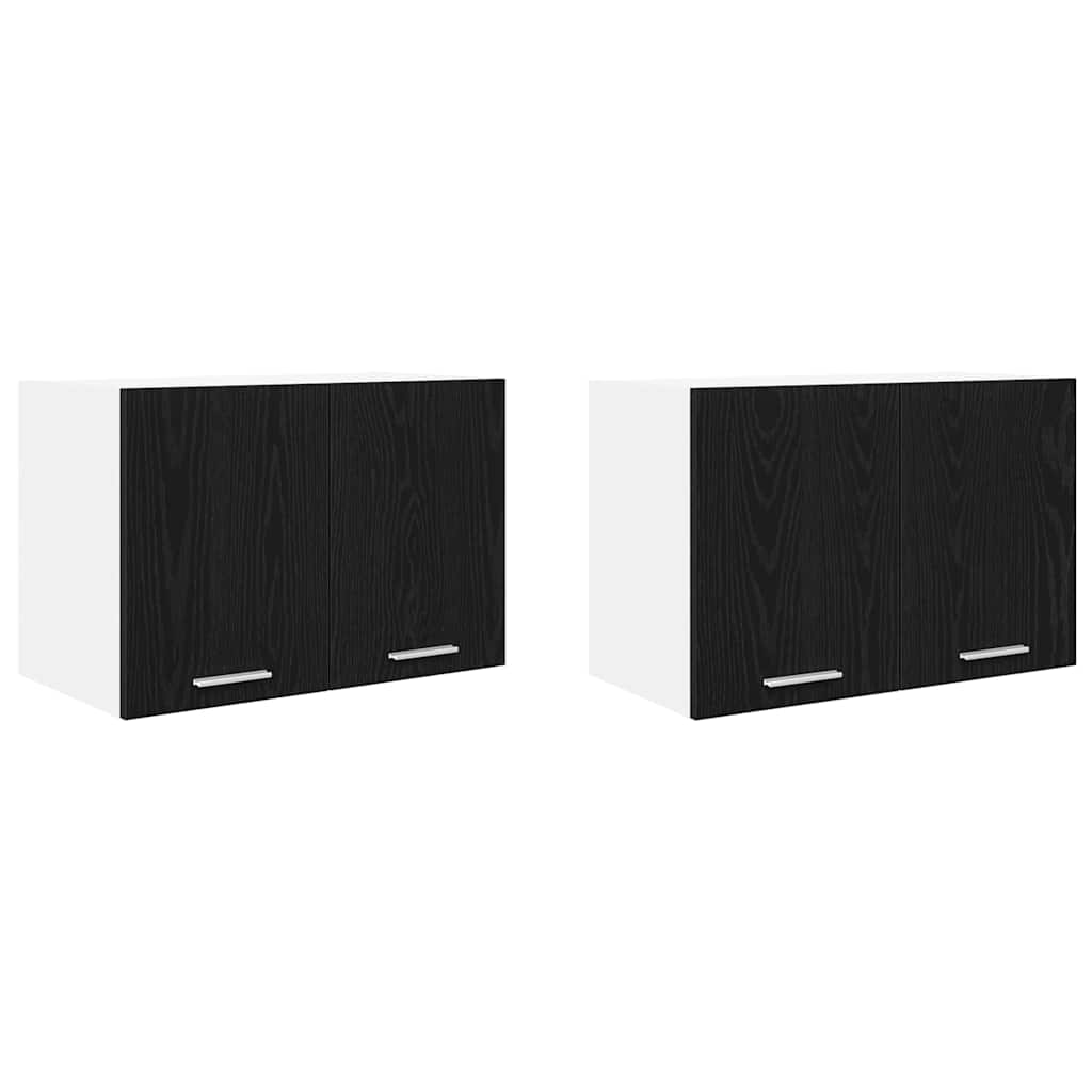 vidaXL Szafka wisząca 2 pcs Czarny Dąb i Biały 60 x 31 x 40 cm