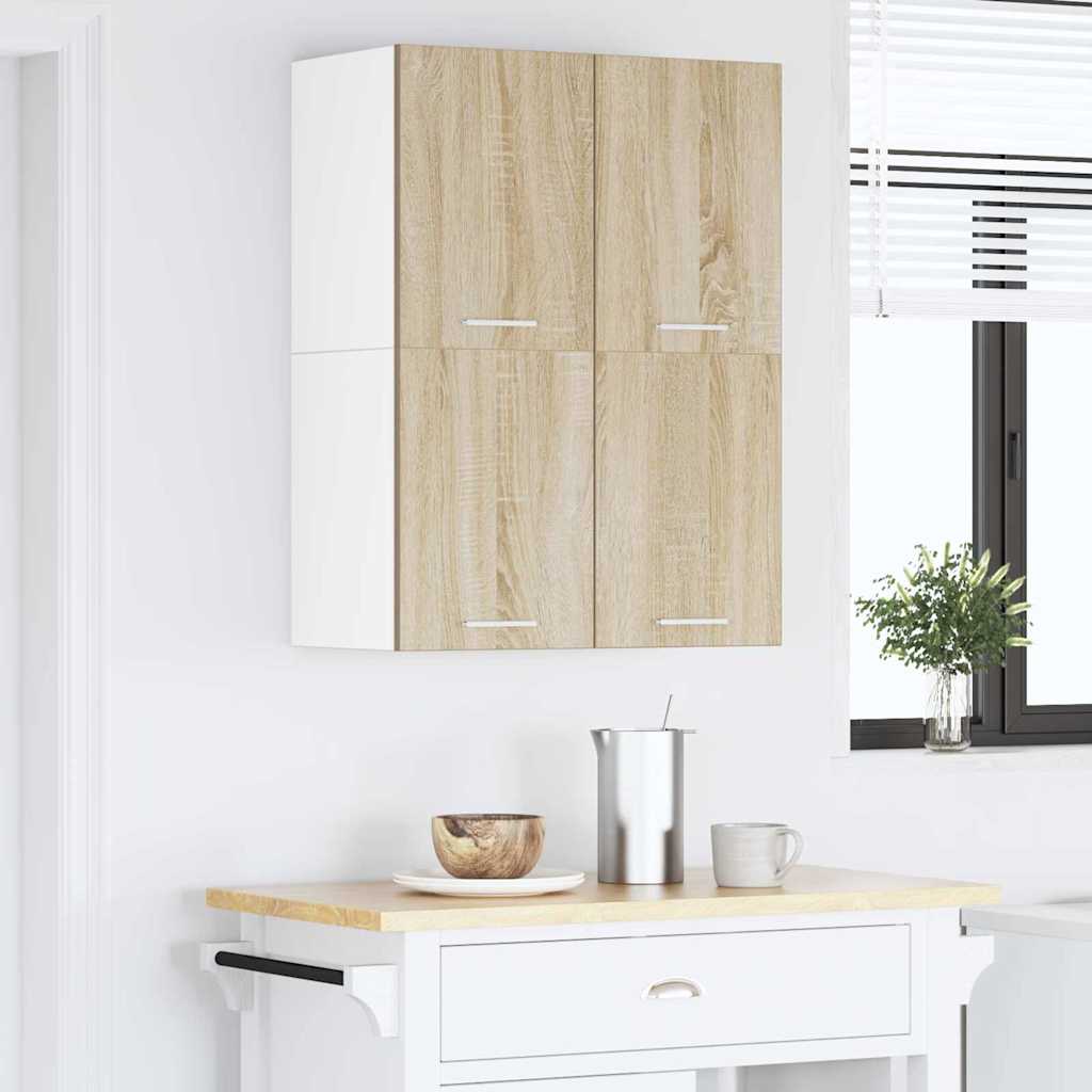 vidaXL Szafka wisząca Dąb Sonoma i Biały 60 x 31 x 40 cm