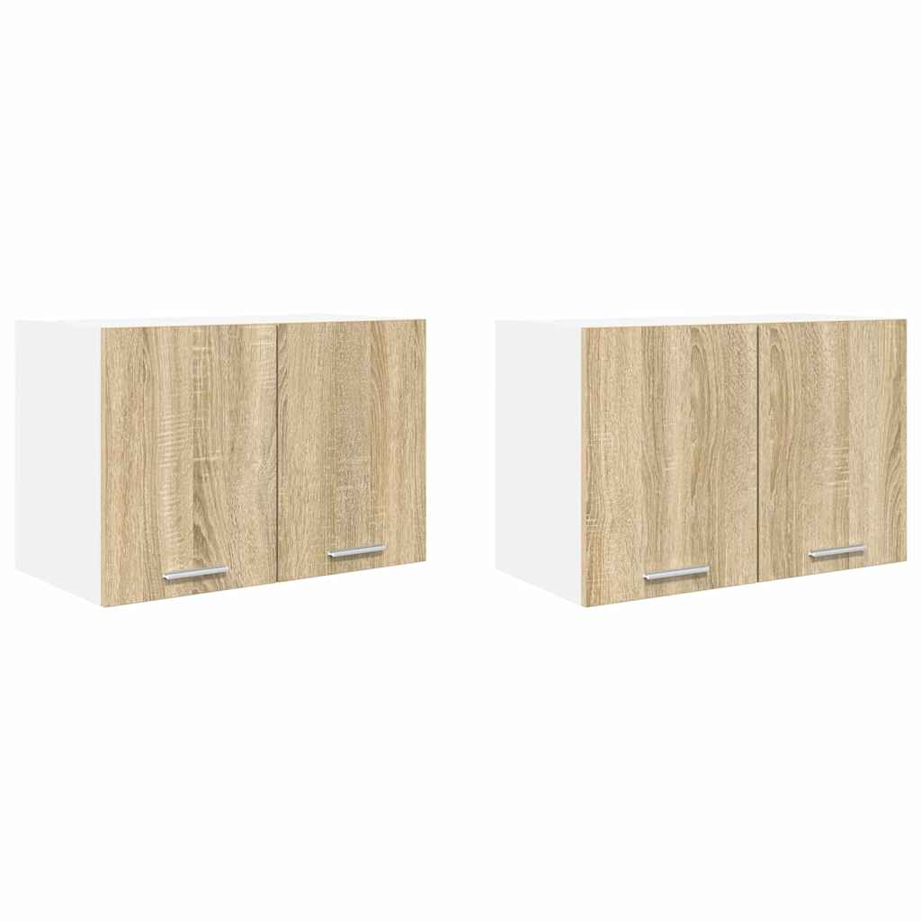 vidaXL Szafka wisząca 2 pcs Dąb Sonoma i Biały 60 x 31 x 40 cm