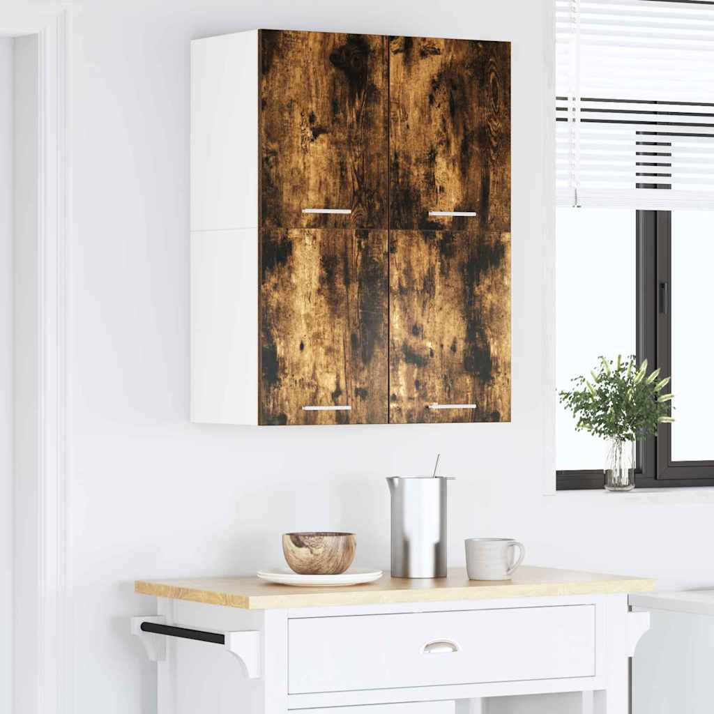 vidaXL Szafka wisząca 2 pcs Wędzony dąb i biały 60 x 31 x 40 cm