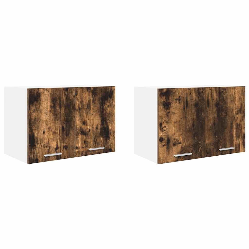 vidaXL Szafka wisząca 2 pcs Wędzony dąb i biały 60 x 31 x 40 cm