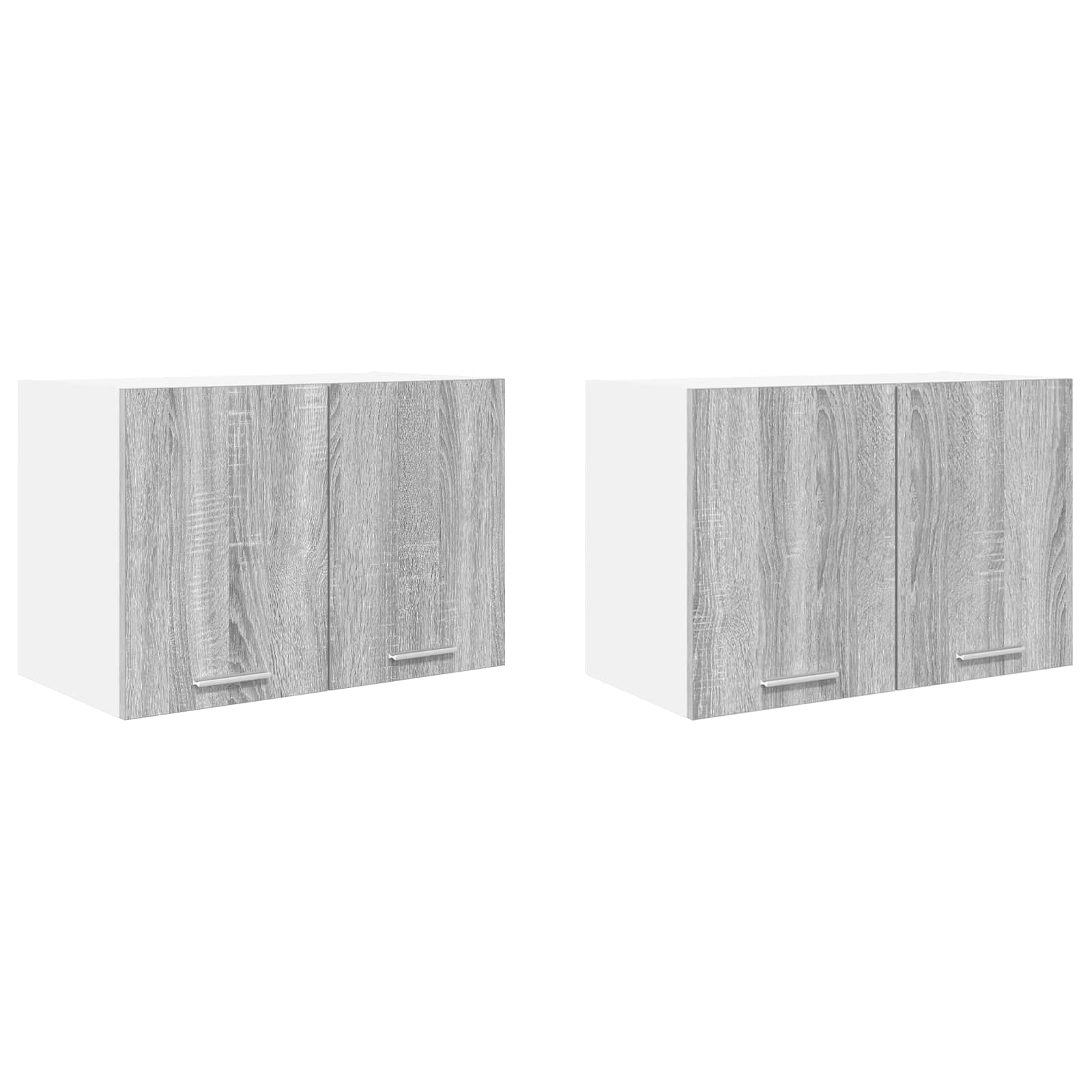 vidaXL Szafka wisząca 2 pcs Szary Sonoma i Biały 60 x 31 x 40 cm
