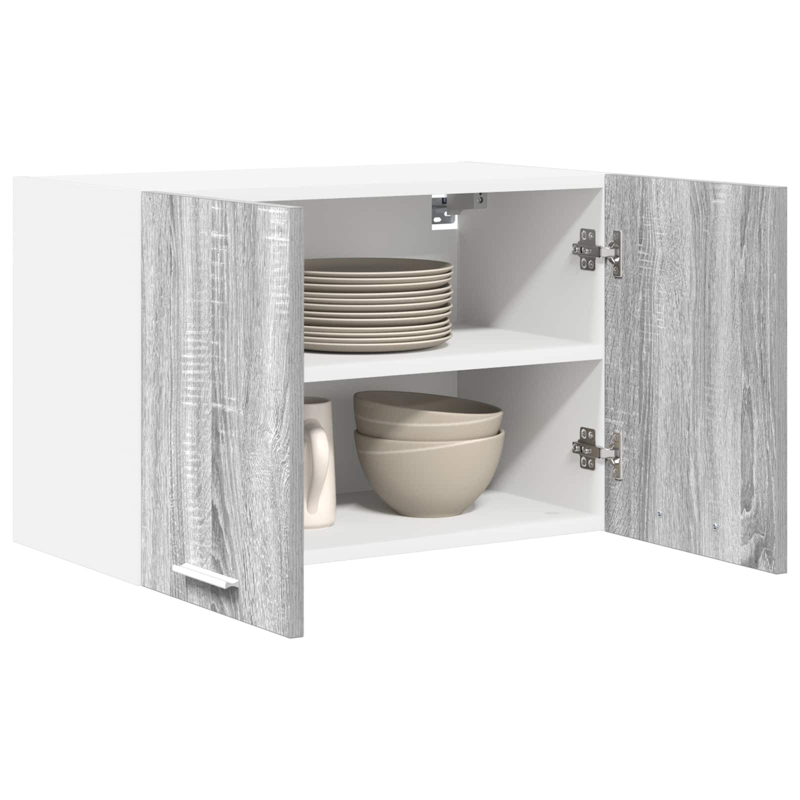 vidaXL Szafka wisząca 2 pcs Szary Sonoma i Biały 60 x 31 x 40 cm