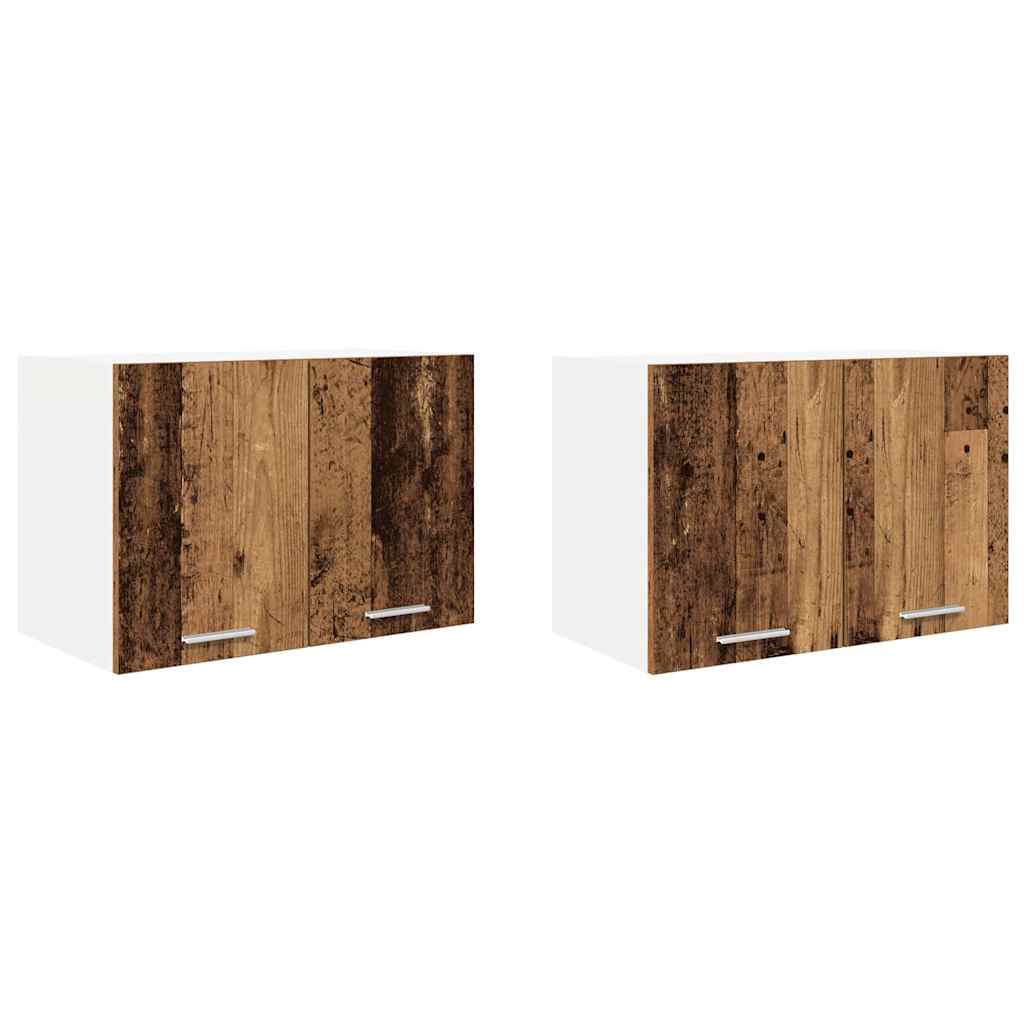 vidaXL Szafka wisząca 2 pcs Stare Drewno i Biały 60 x 31 x 40 cm
