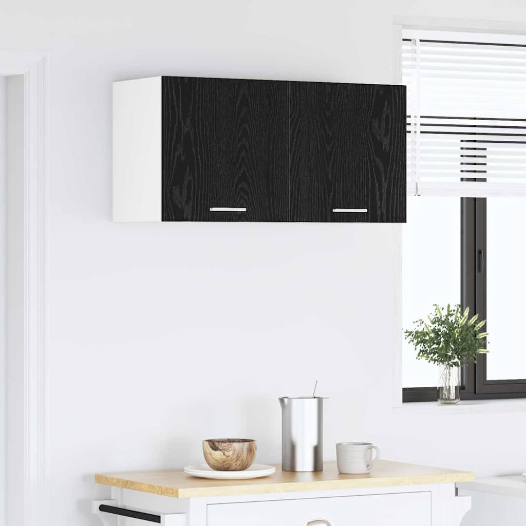 vidaXL Szafka wisząca z przechowywaniem Czarny Dąb 80 x 31 x 40 cm