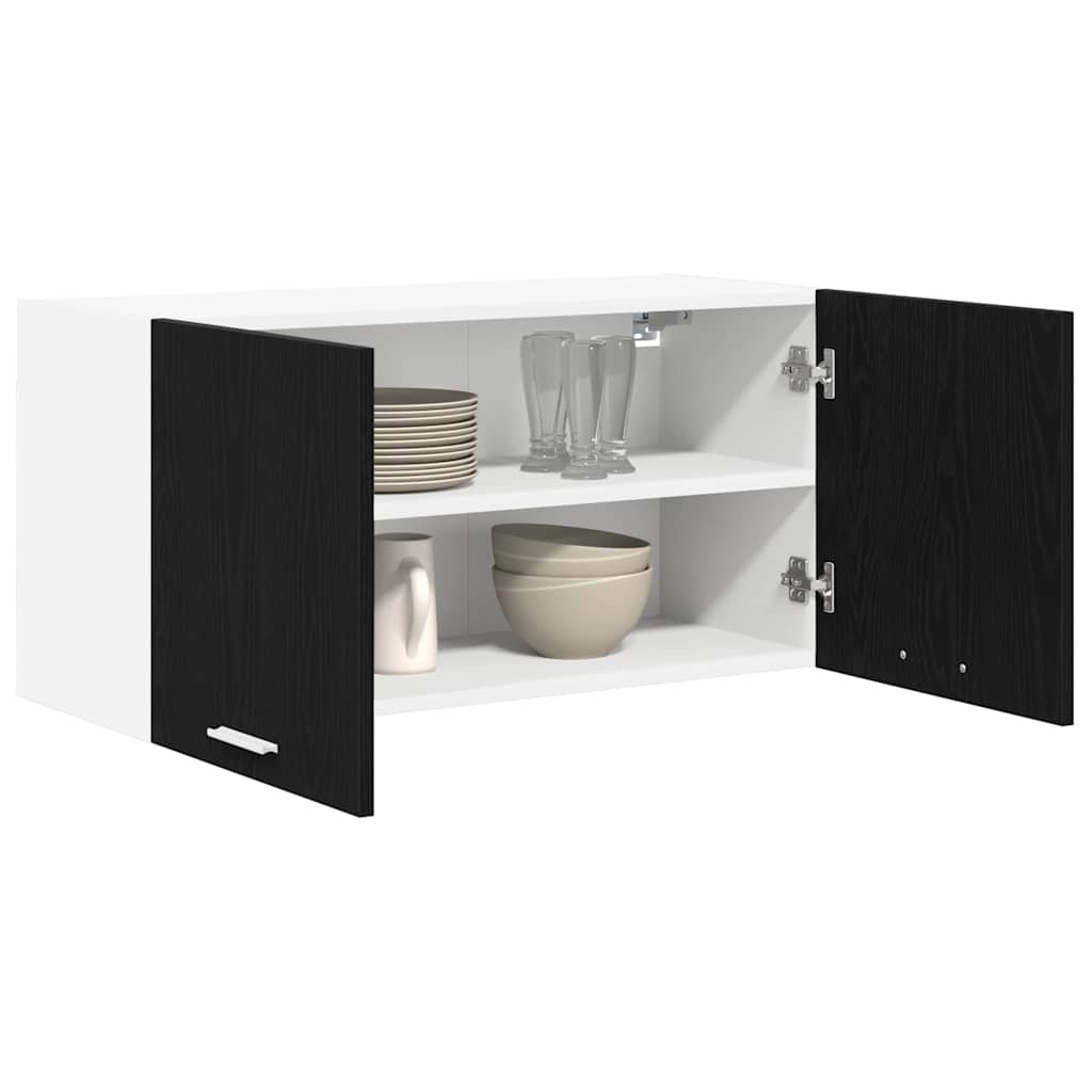 vidaXL Szafka wisząca z przechowywaniem Czarny Dąb 80 x 31 x 40 cm