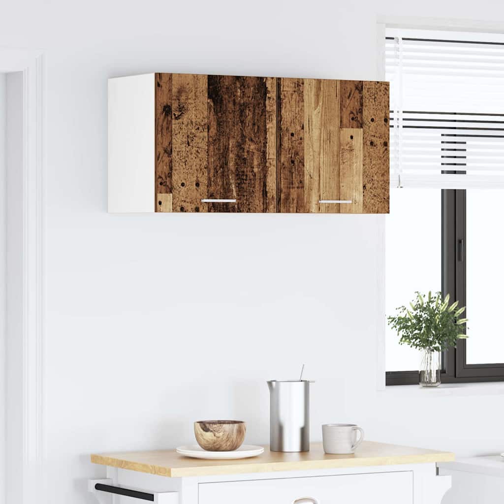 vidaXL Szafka wisząca z przechowywaniem Stare drewno 80 x 31 x 40 cm