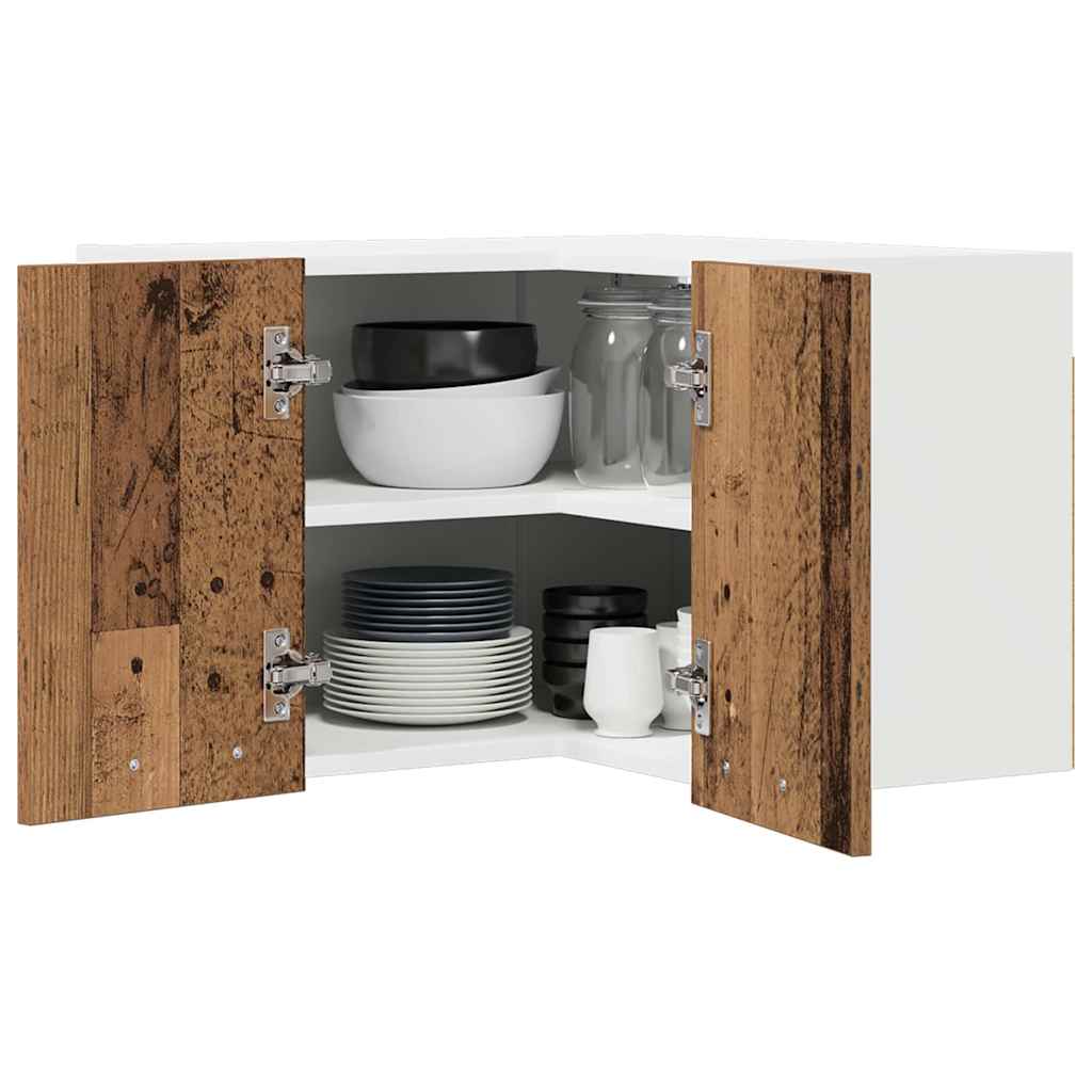 vidaXL Szafka wisząca Stare Drewno i Biały 57 x 57 x 40 cm