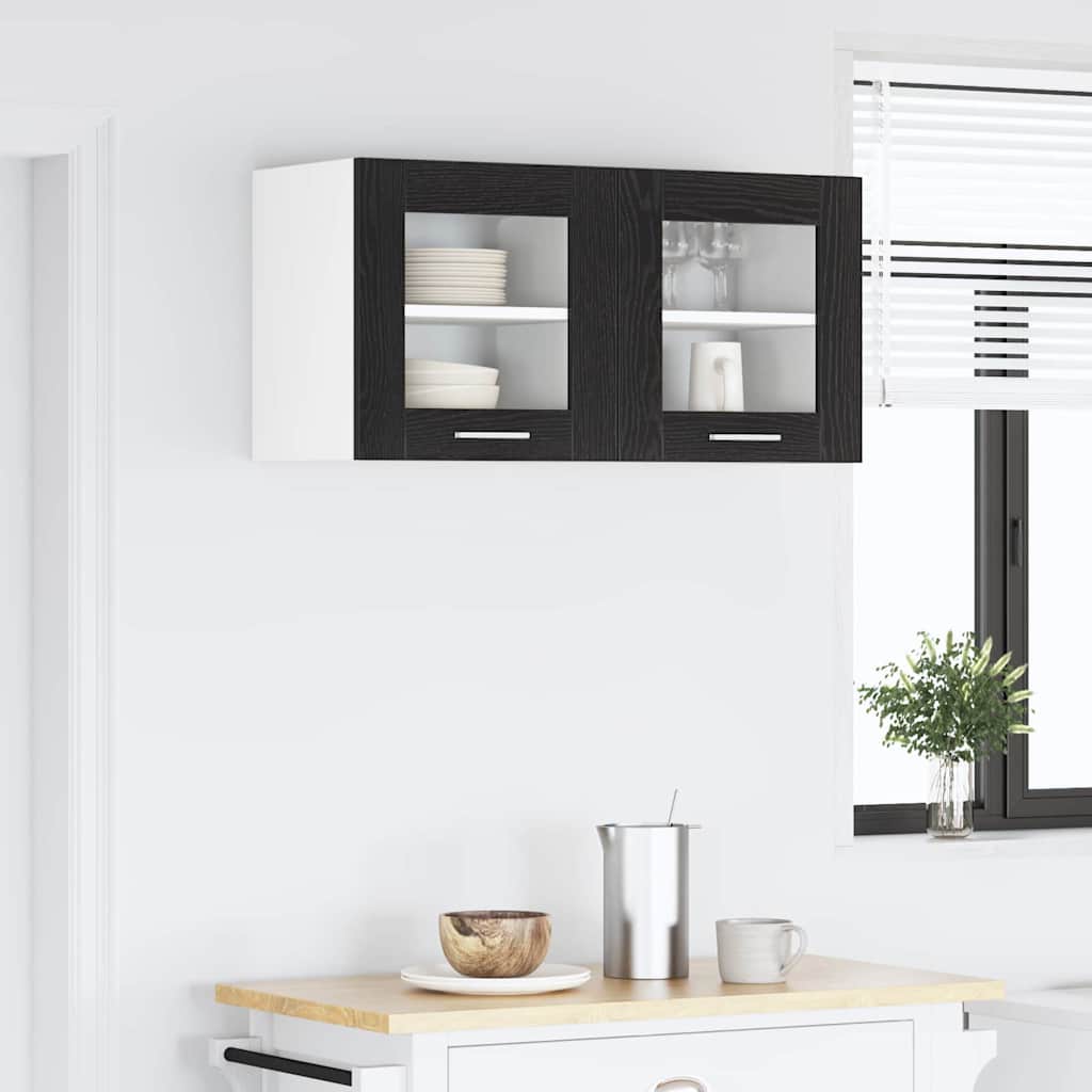 vidaXL Szafka wisząca z drzwiami 2 pcs Czarny Dąb 40 x 31 x 40 cm