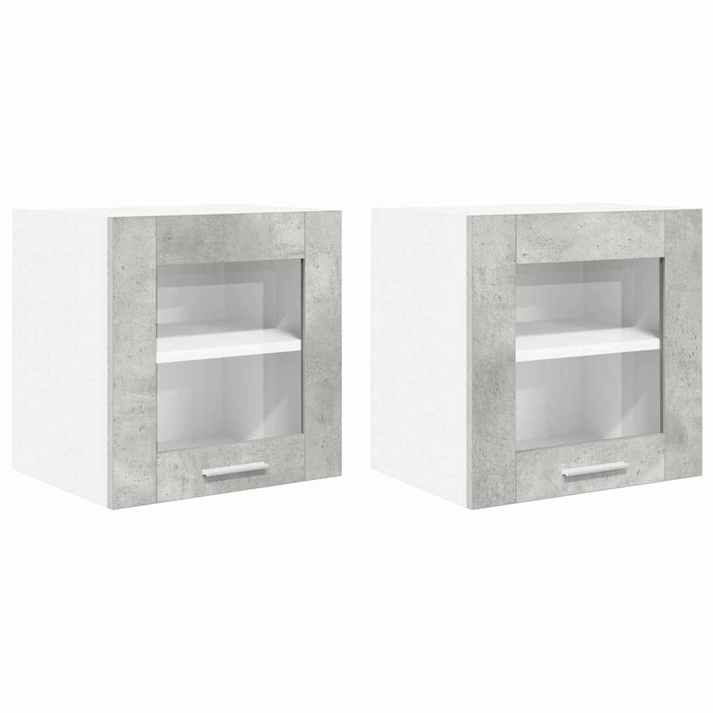 vidaXL Szafka wisząca Riga 2 pcs Betonowy szary 40 x 31 x 40 cm